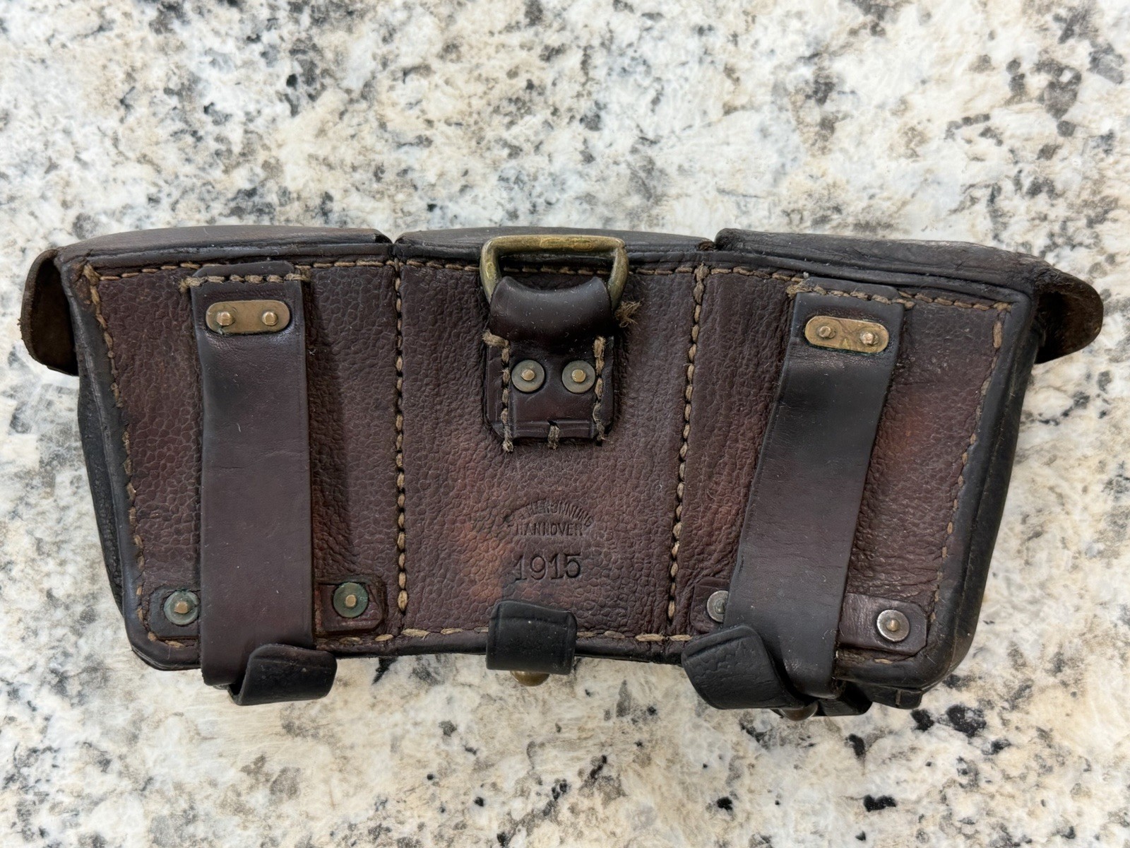 WW1 German Ammo Triplet Pouch Dated 1915 Hannover WW1 German Ammo Triplet Pouch Dated 1915 Hannover
