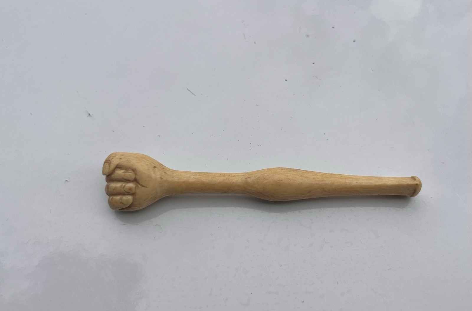 Small Hand Carved Antique Fist Hand Smoking Pipe Folk Art