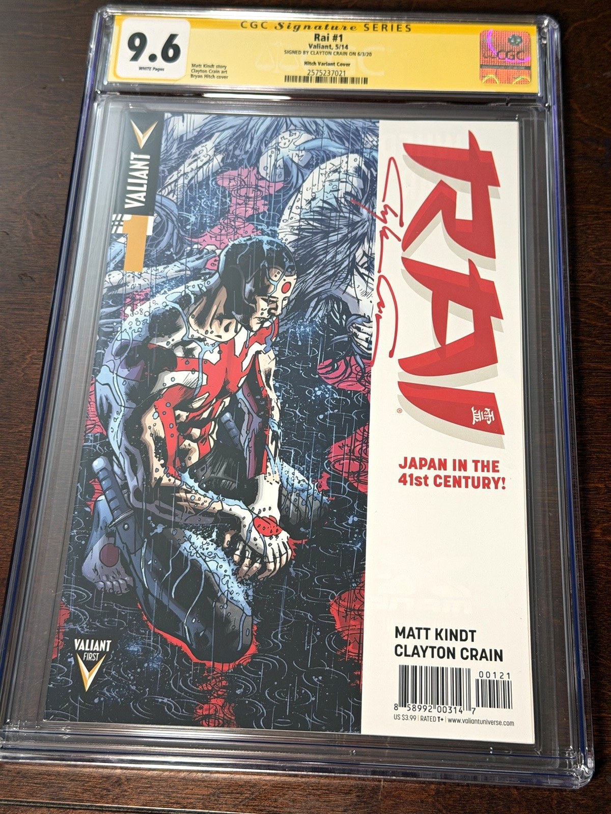 FREE SHIPPING Valiant Rai #1 (2014) Hitch Variant CGC 9.6 Signed Clayton Crain