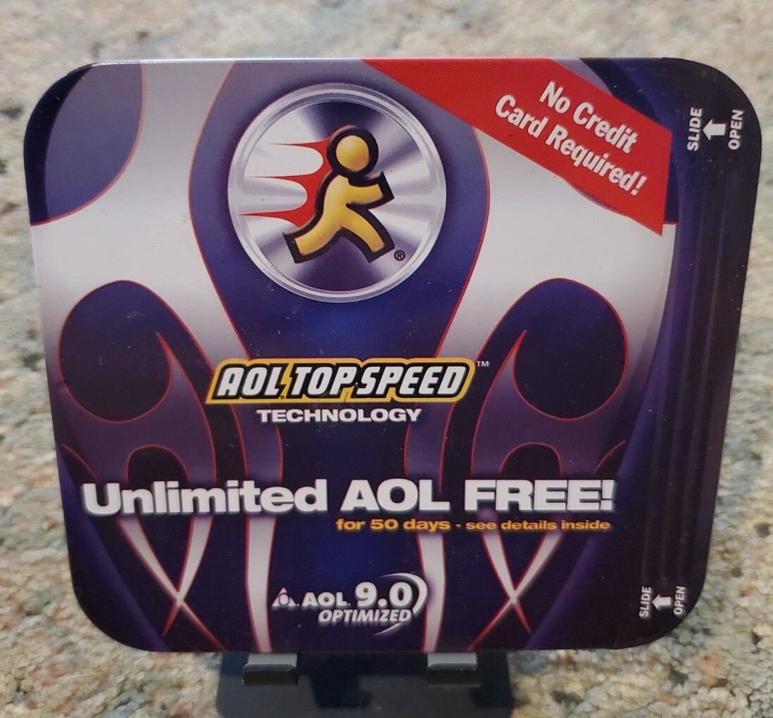 AOL 9.0 Optimized Installation Disc- Top Speed Tech, Vintage Slim Tin AOL 9.0 Optimized Installation Disc- Top Speed Tech, Vintage Slim Tin