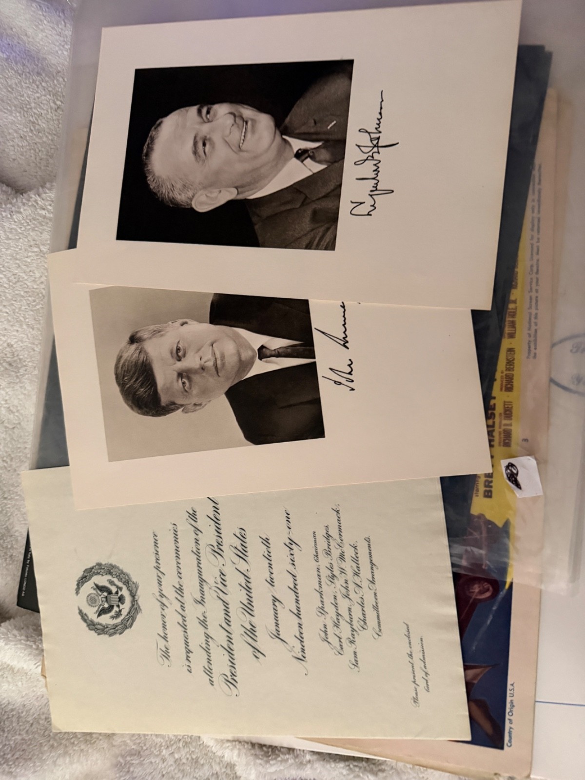 John F. Kennedy/ L. Johnson 1961 Inauguration Ceremony Invitation with Photos