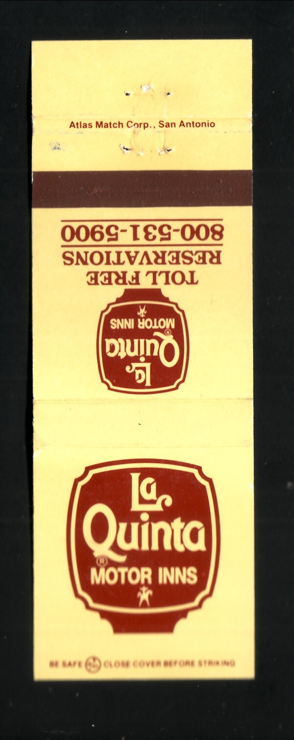 La Quinta Motor Inns 1980 Matchbook Cover