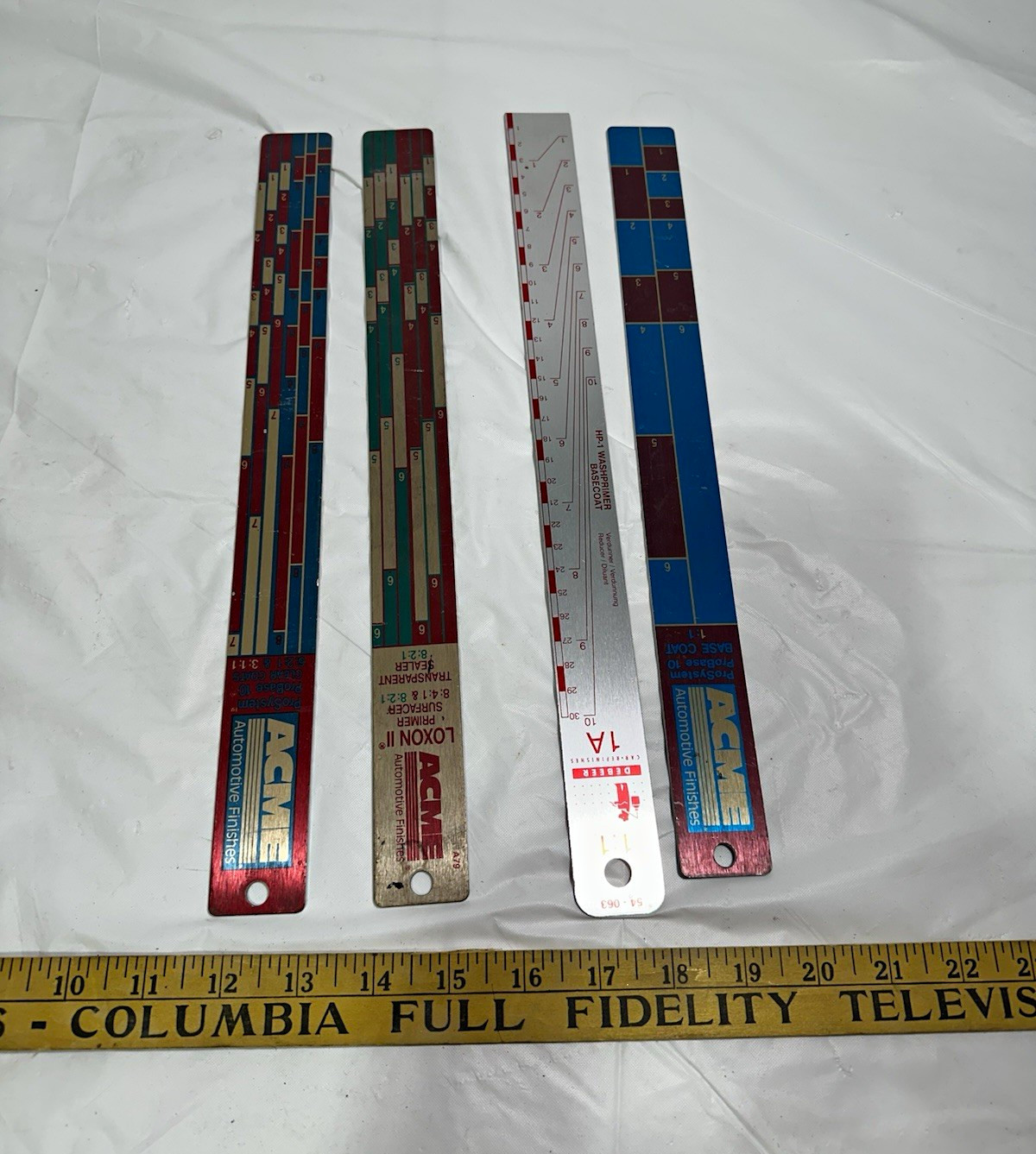 Vintage ACME & DeBeer Automotive Paint Mixing Ratio Sticks Lot