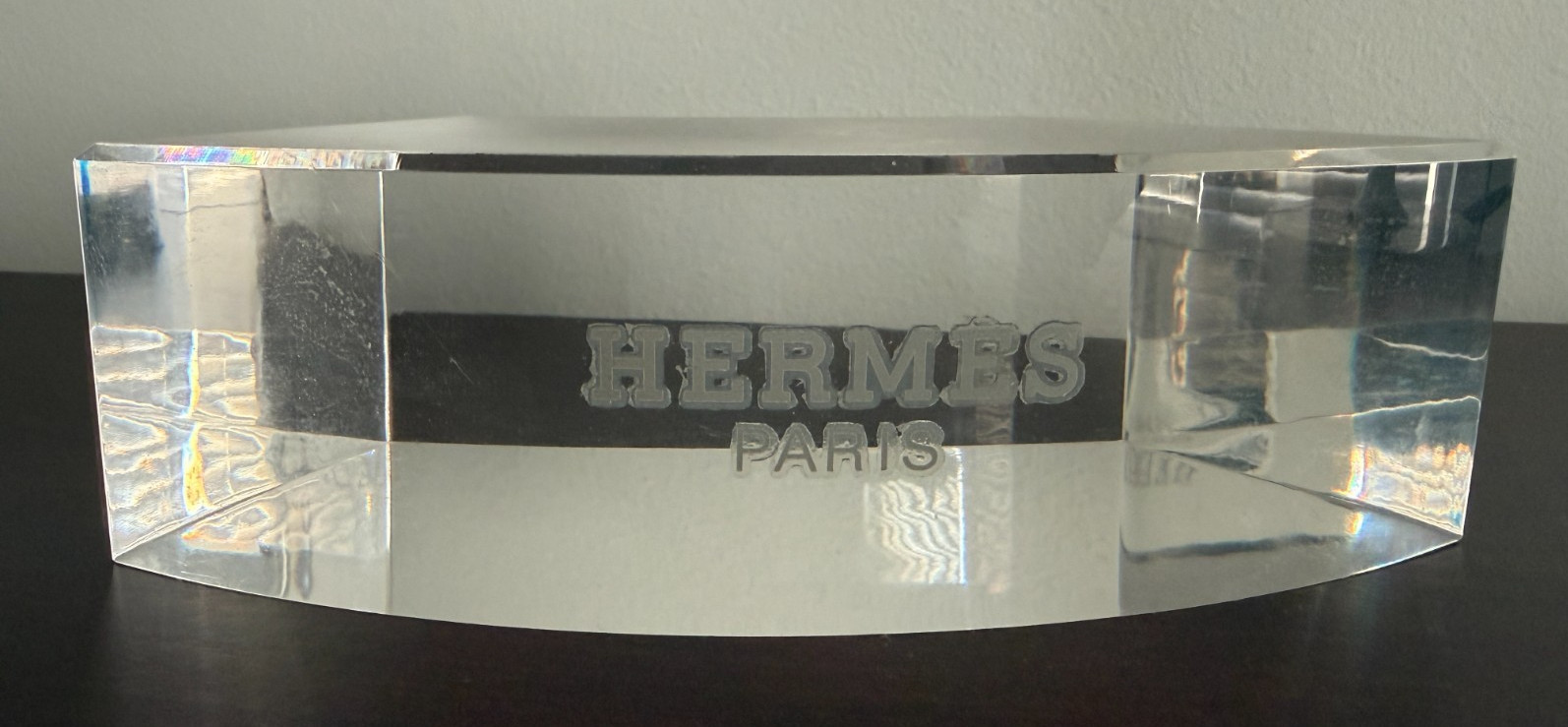 Hermes Paris Acrylic Display Piece Paperweight