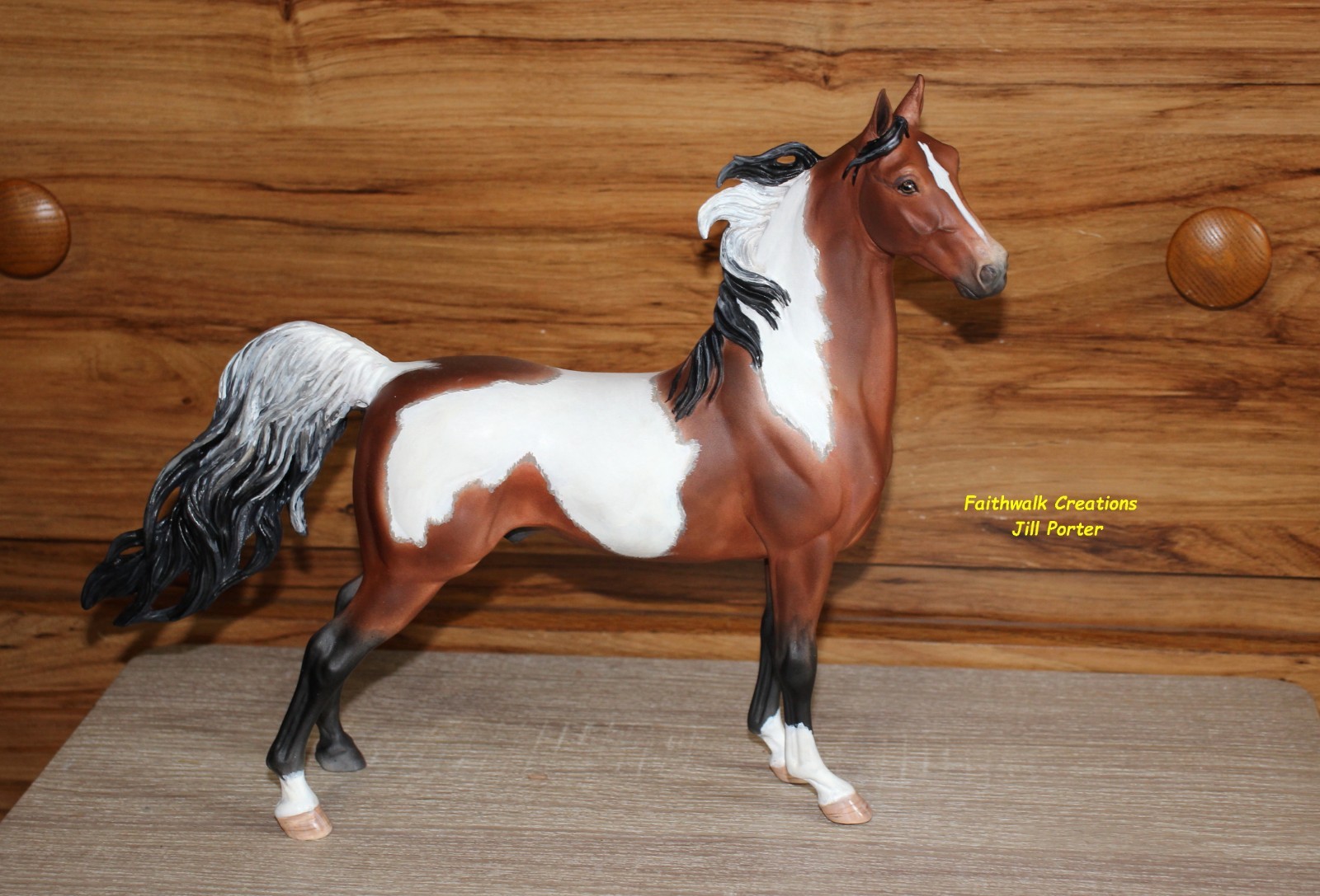 OOAK Breyer Trad Size #571 Standing Saddlebred Stallion Custom Bay Tobiano Horse OOAK Breyer Trad Size #571 Standing Saddlebred Stallion Custom Bay Tobiano Horse