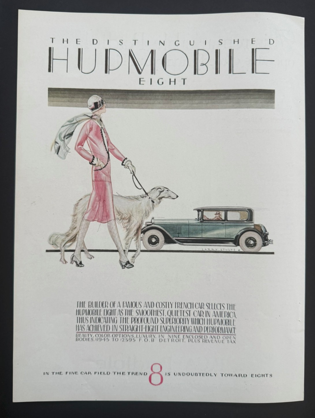 Vintage 1926, Hupmobile Eight Automobile Car 20's Print Ad 9