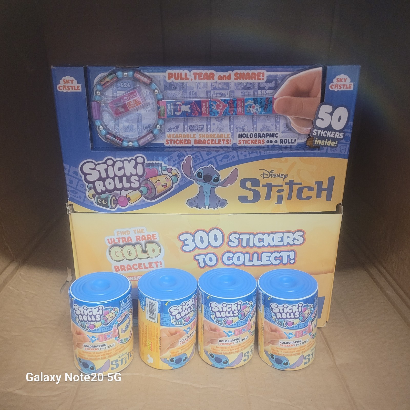 Case Of 24 Pieces Disney Lilo & Stitch Sticki Rolls Bracelet Capsule Box NEW Case Of 24 Pieces Disney Lilo & Stitch Sticki Rolls Bracelet Capsule Box NEW