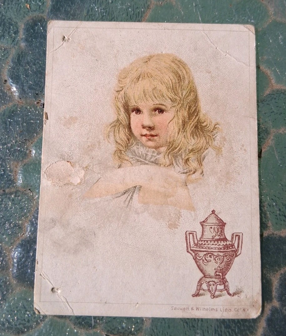Dilworths Coffee 1880, 1890\'s Advertising Card Cute Little Girl Dilworths Coffee 1880, 1890\'s Advertising Card Cute Little Girl