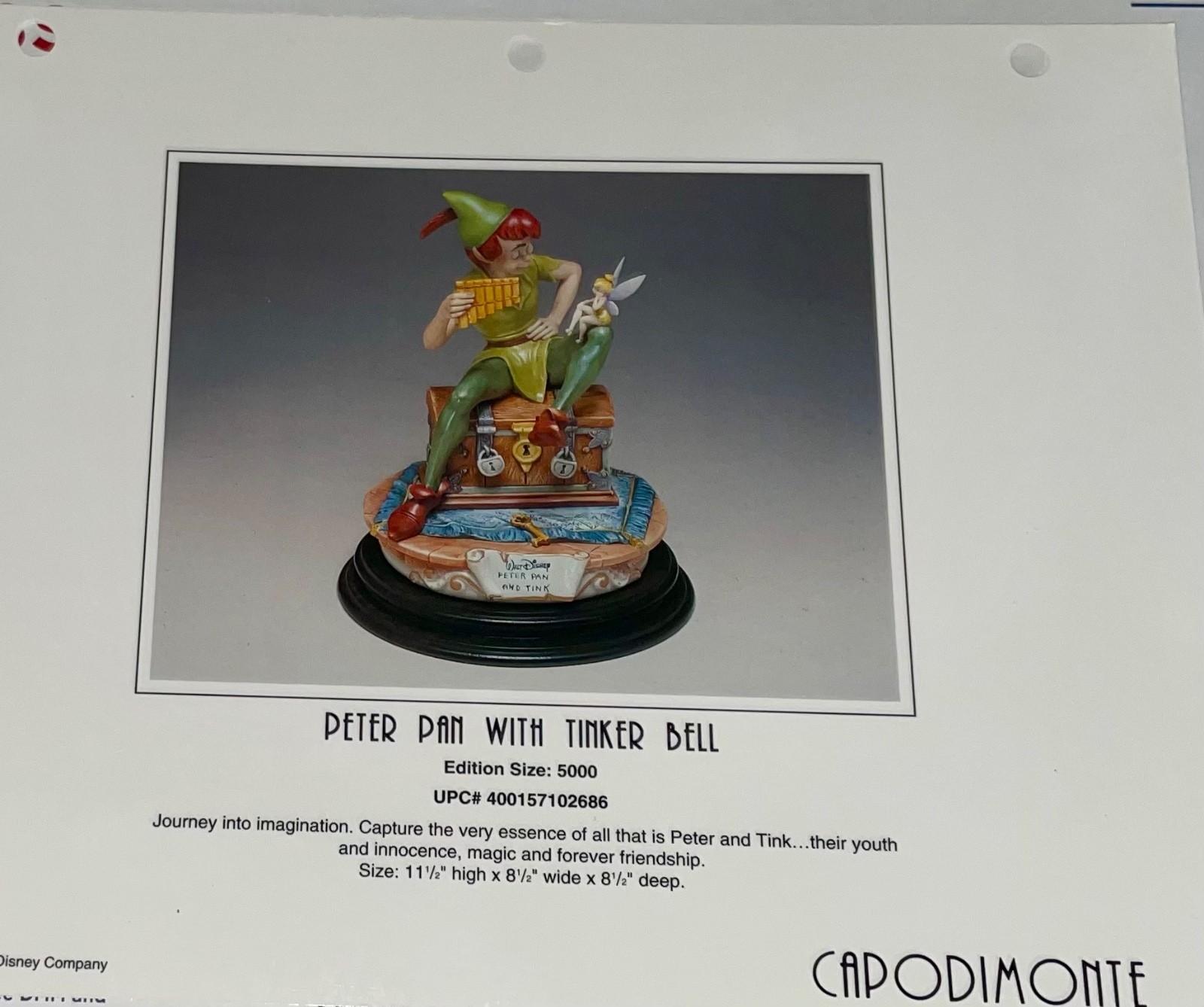 Rare Disney Peter Pan Tinker Bell Laminated Promo Binder Gallery Page Rare Disney Peter Pan Tinker Bell Laminated Promo Binder Gallery Page
