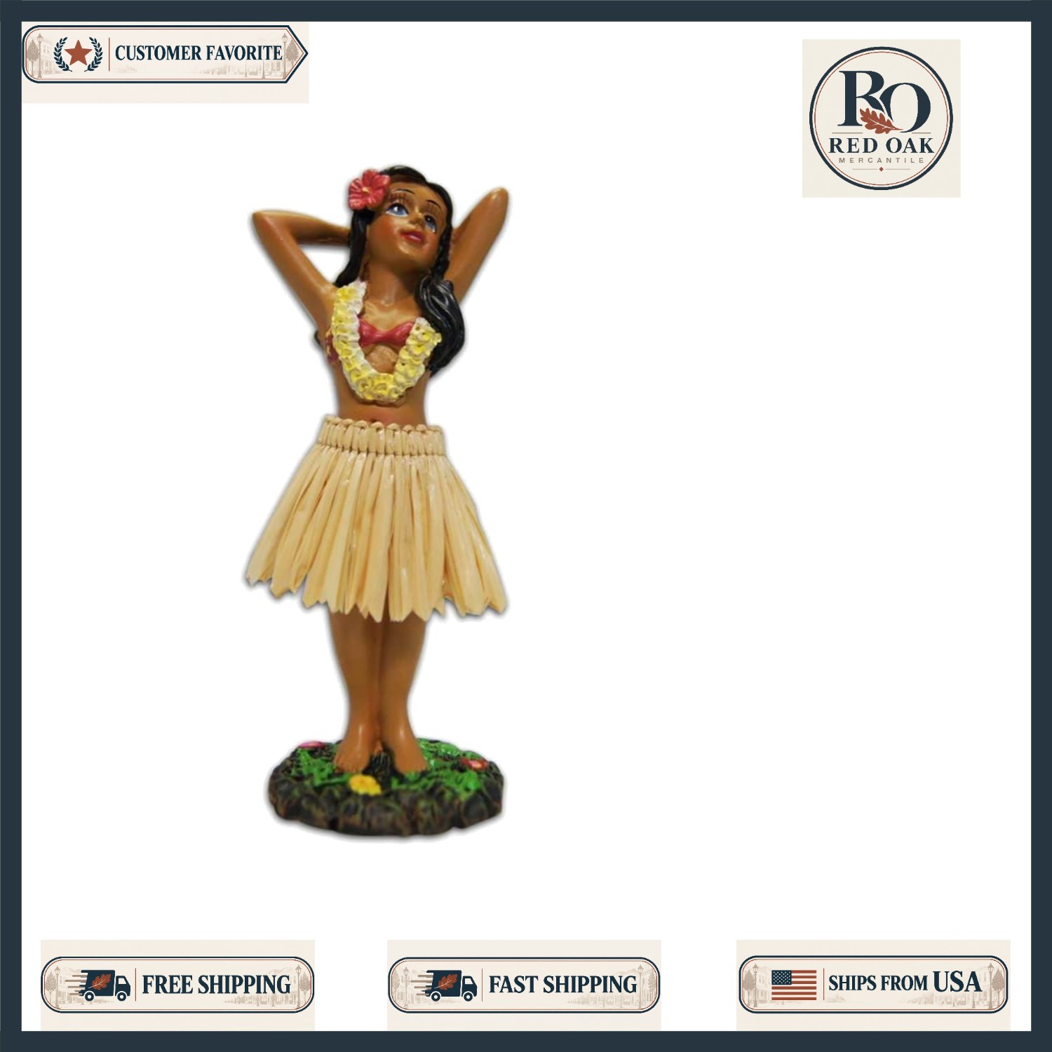 Hula Girl Mini Dashboard Doll 4.4 inches Polyresin Car Desk Decor Hand Painted Hula Girl Mini Dashboard Doll 4.4 inches Polyresin Car Desk Decor Hand Painted