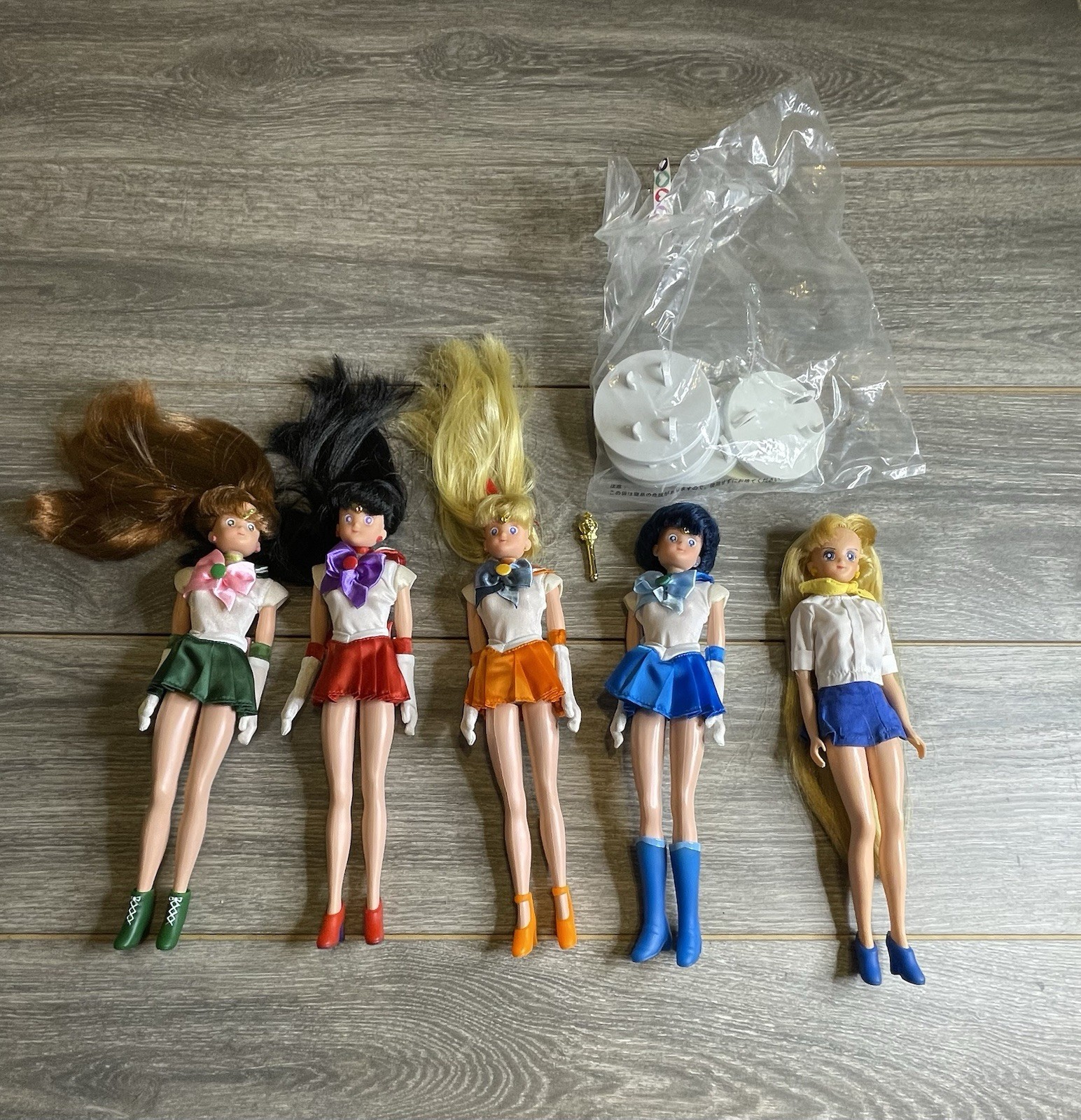 Vintage Sailor Moon Doll Lot Irwin 2000 Figures Plush Artemis Luna Bag