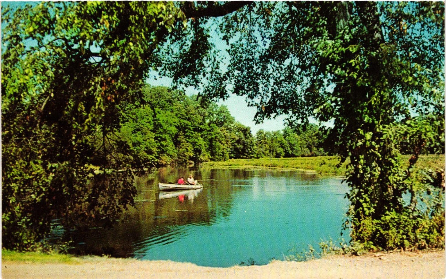 A Peaceful Pond Vintage Postcard Dexter Press Natural Color Scenic
