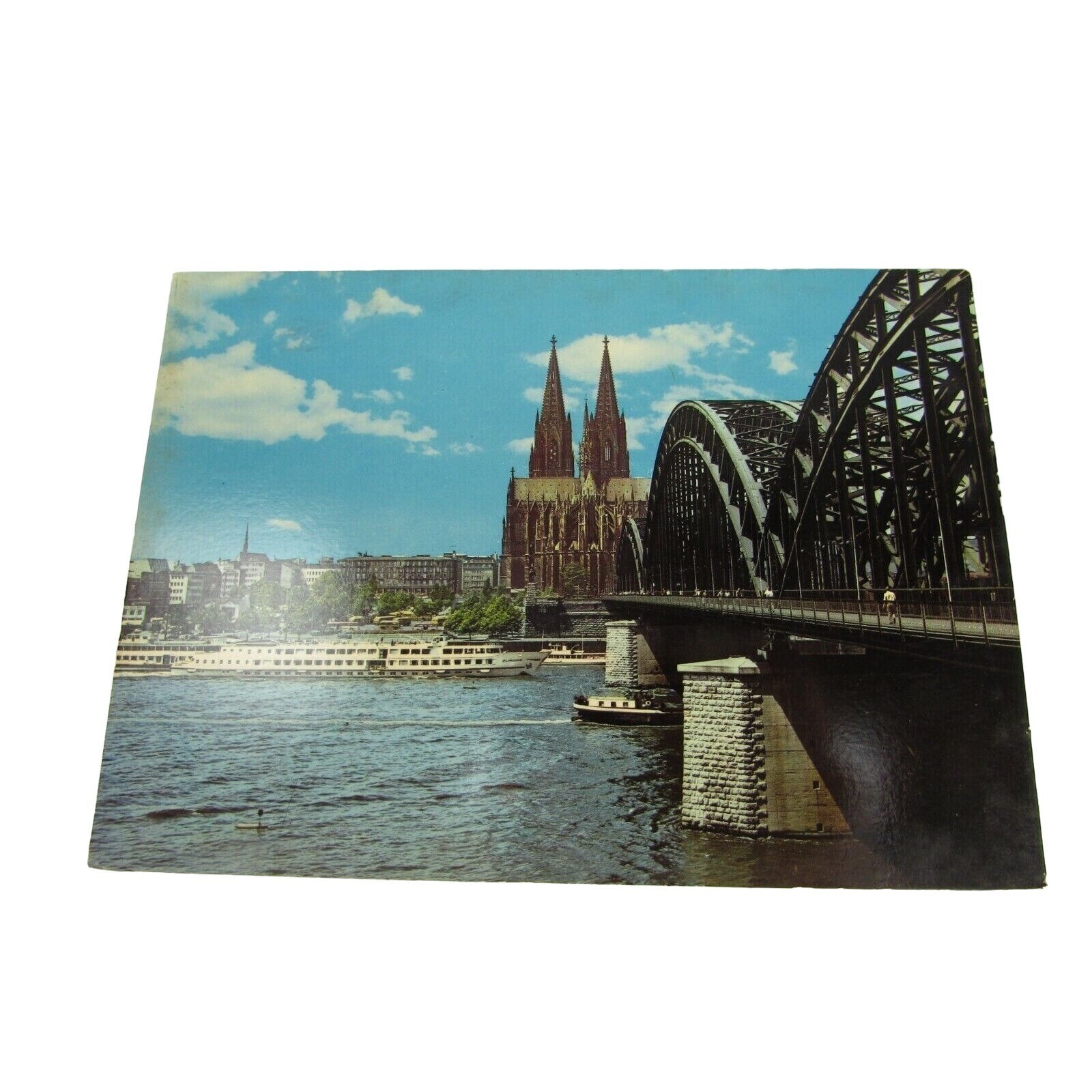 Vintage Postcard Dom Cologne Cathedral hohenzollernbrucke Bridge Germany 30706