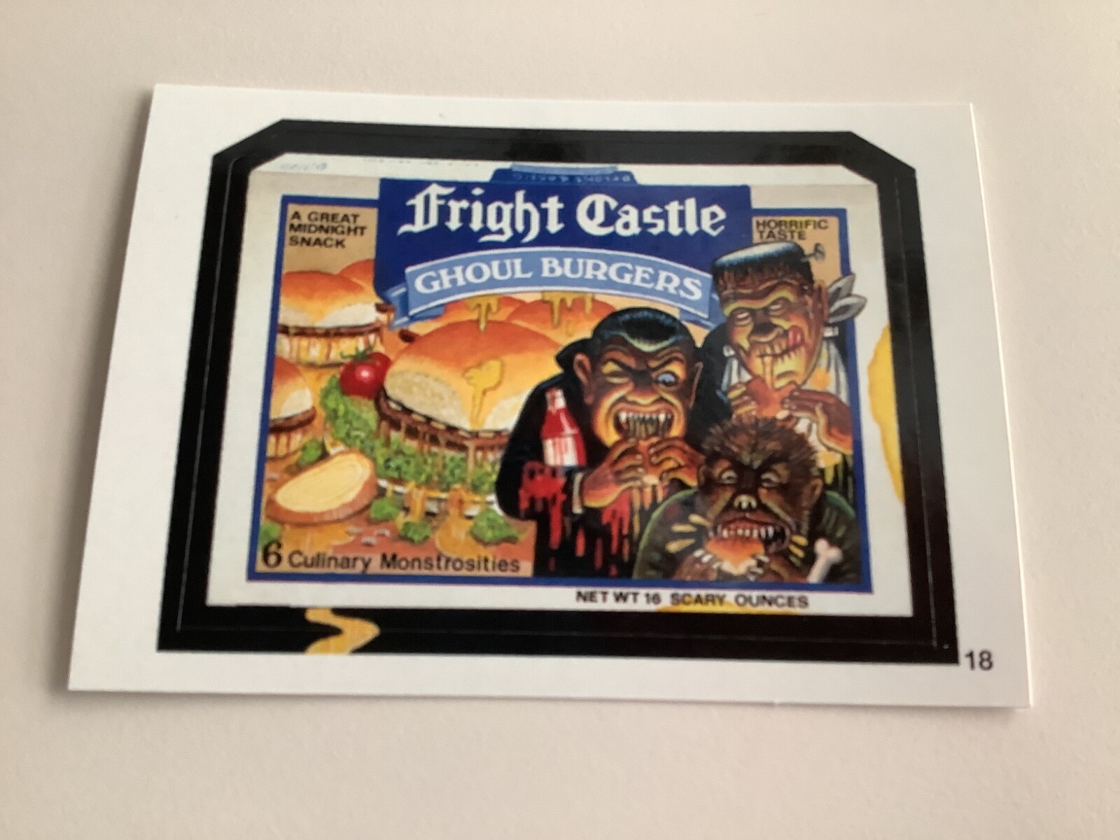 WHITE CASTLE 2004 TOPPS WACKY PACKAGES CARD PARODY, FRIGHT CASTLE #18 NM MONSTER