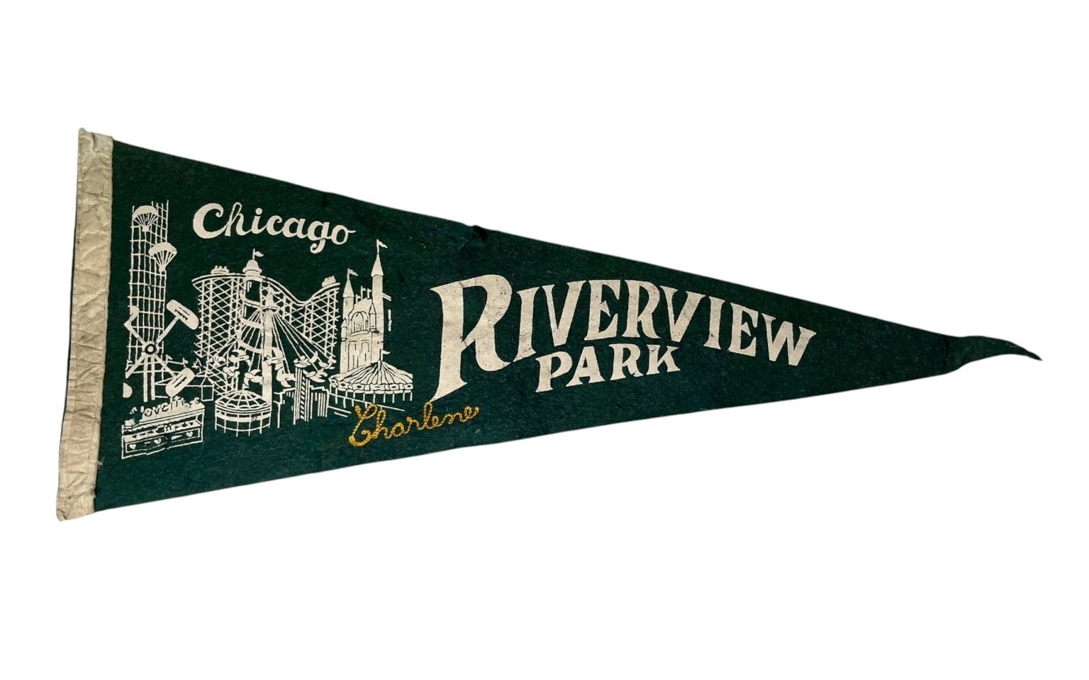 Vintage Chicago Riverview Park Felt Pennant 26\