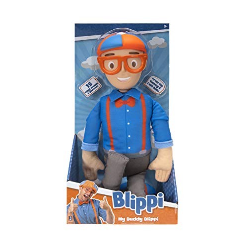 Blippi Bendable Plush Doll, 16” Tall Featuring SFX - Squeeze The Belly to Hear - Blippi Bendable Plush Doll, 16” Tall Featuring SFX - Squeeze The Belly to Hear -