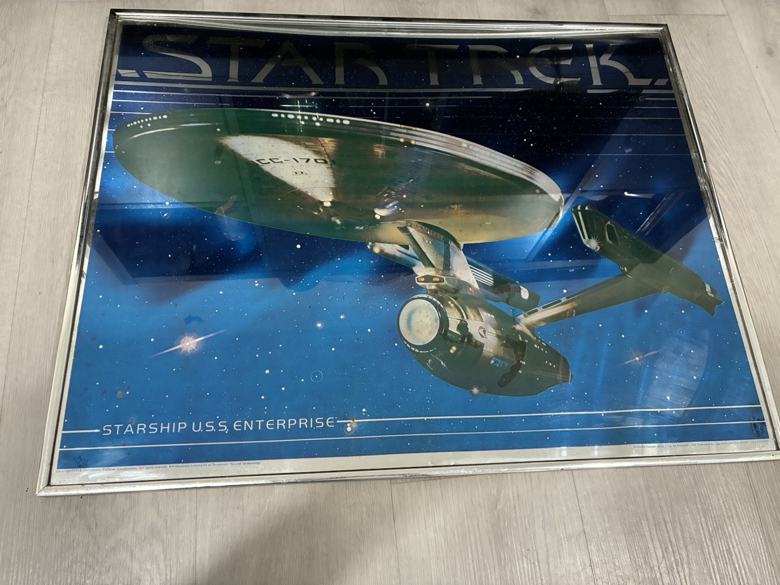 Vintage 1979 Star Trek: The Motion Picture USS Enterprise Mylar Poster – Framed