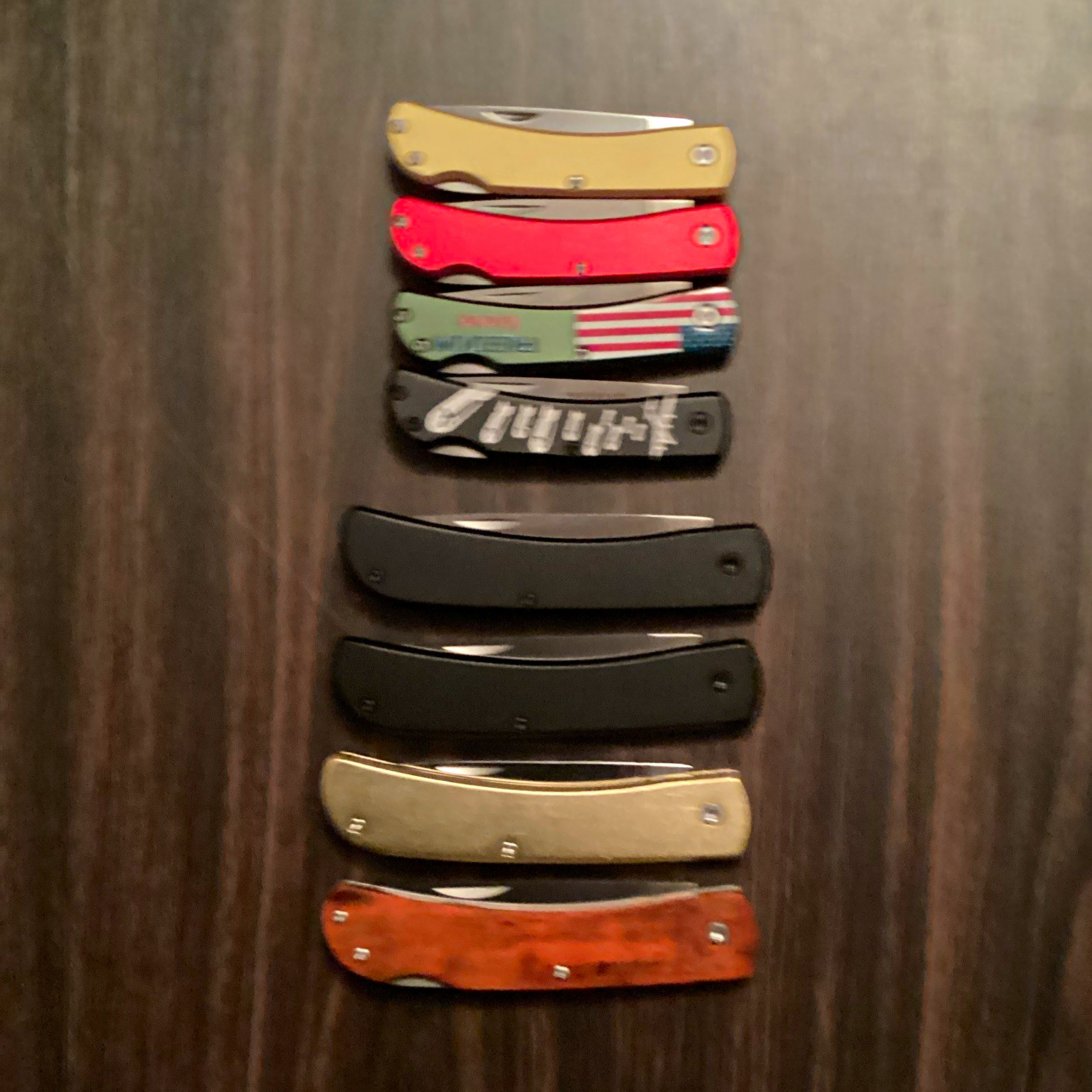 7-Pc Pocketknife Lot Manual Liner Lock SS Drop Point Plain Edge Clip Multicolor