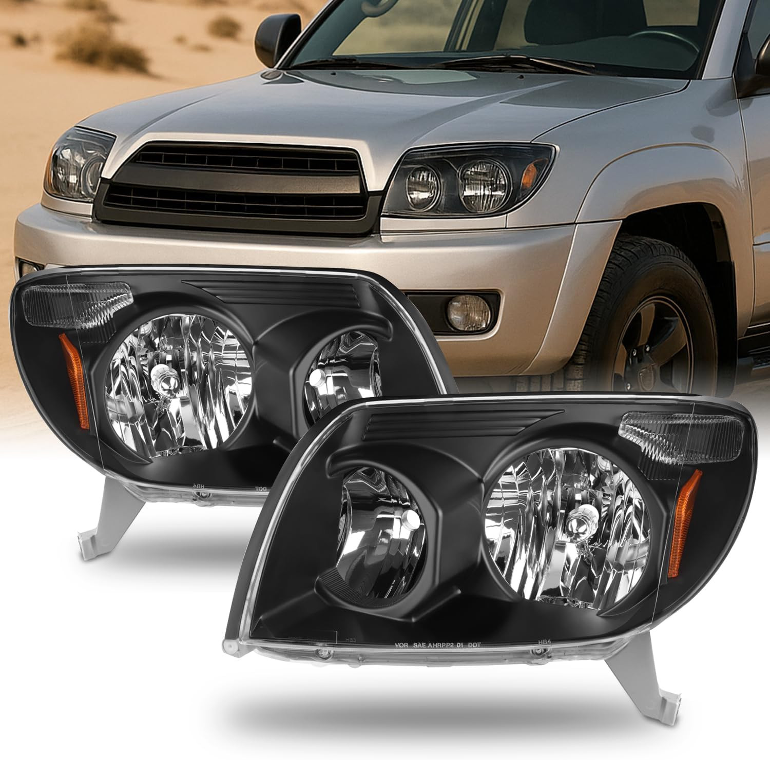 - for Toyota 4Runner Sport SUV Replacement Black Headlights Driver/Passenger Hea - for Toyota 4Runner Sport SUV Replacement Black Headlights Driver/Passenger Hea