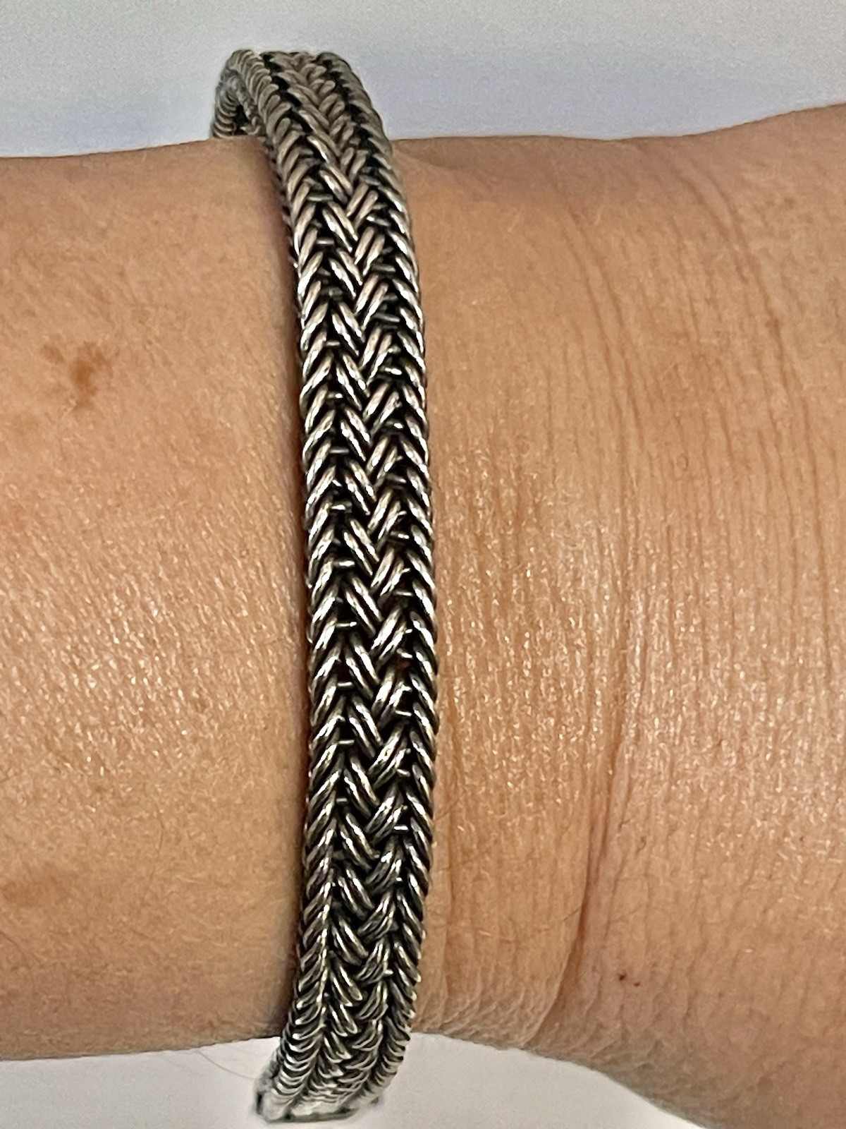 VTG Southwest 925 Sterling Silver  Wheat Link Braided Bracelet 7\