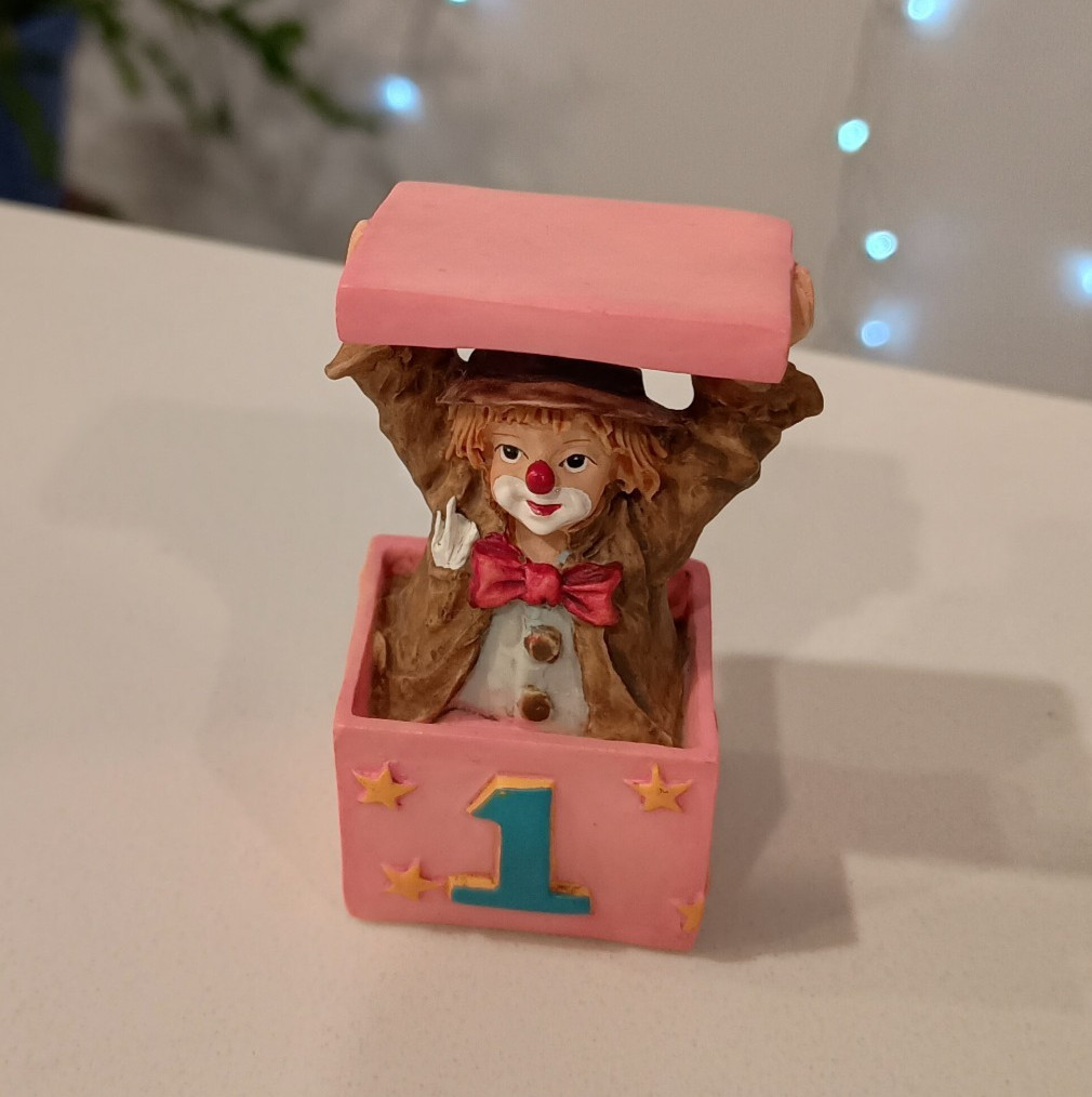 Vintage 1994 Exclusive Flambro Little Emmett 1st Birthday Figurine Clown Retired