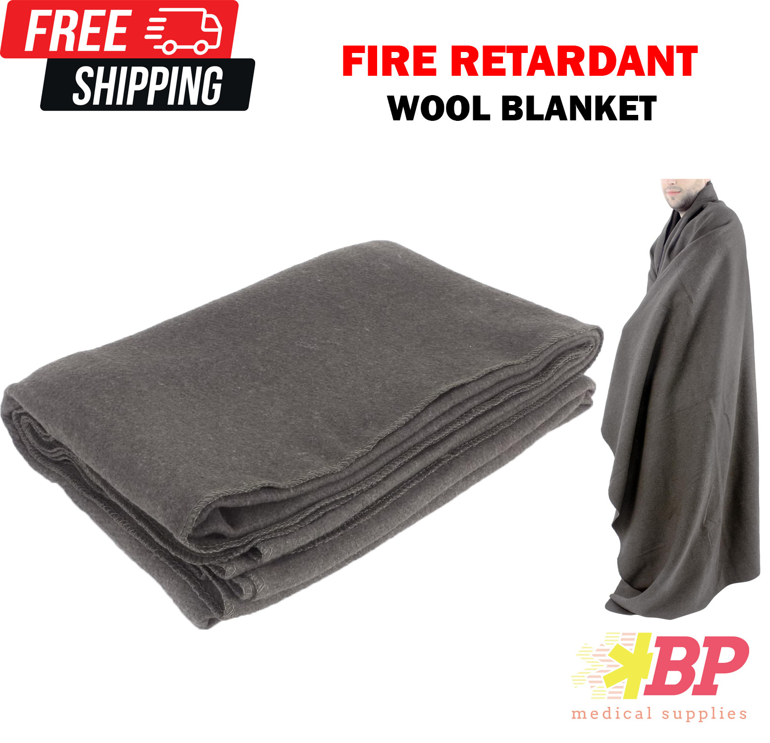 Ever Ready First Aid Warm Wool Fire Retardant Blanket 62\