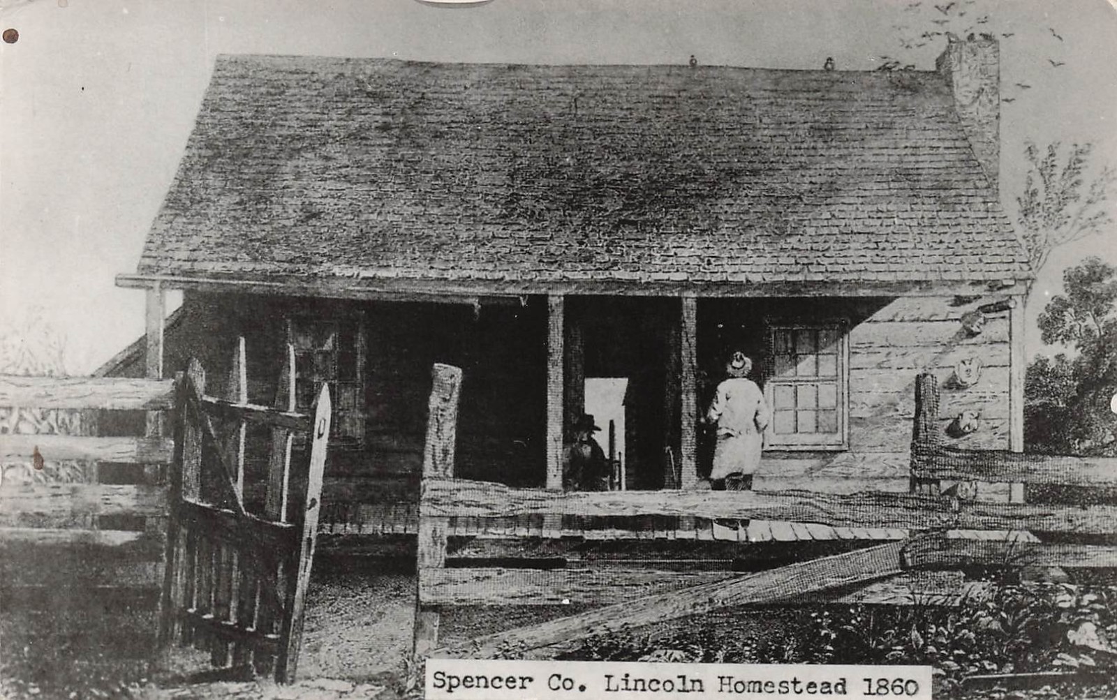 RPPC Abraham Lincoln Indiana Cabin Homestead Boyhood Home Photo Postcard J71
