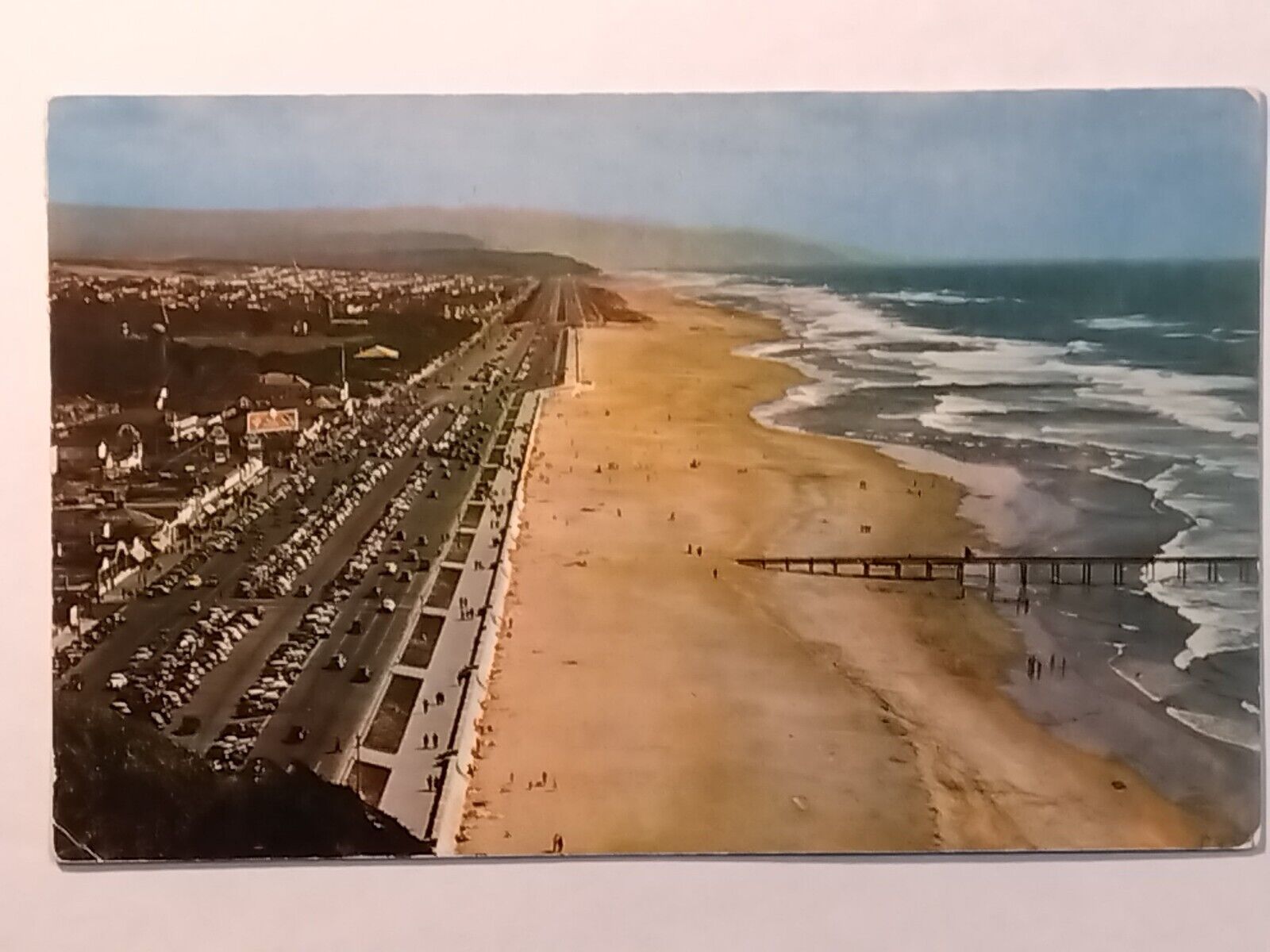 San Francisco\'s Ocean Beach Aerial View Posted 1958 Postcard
