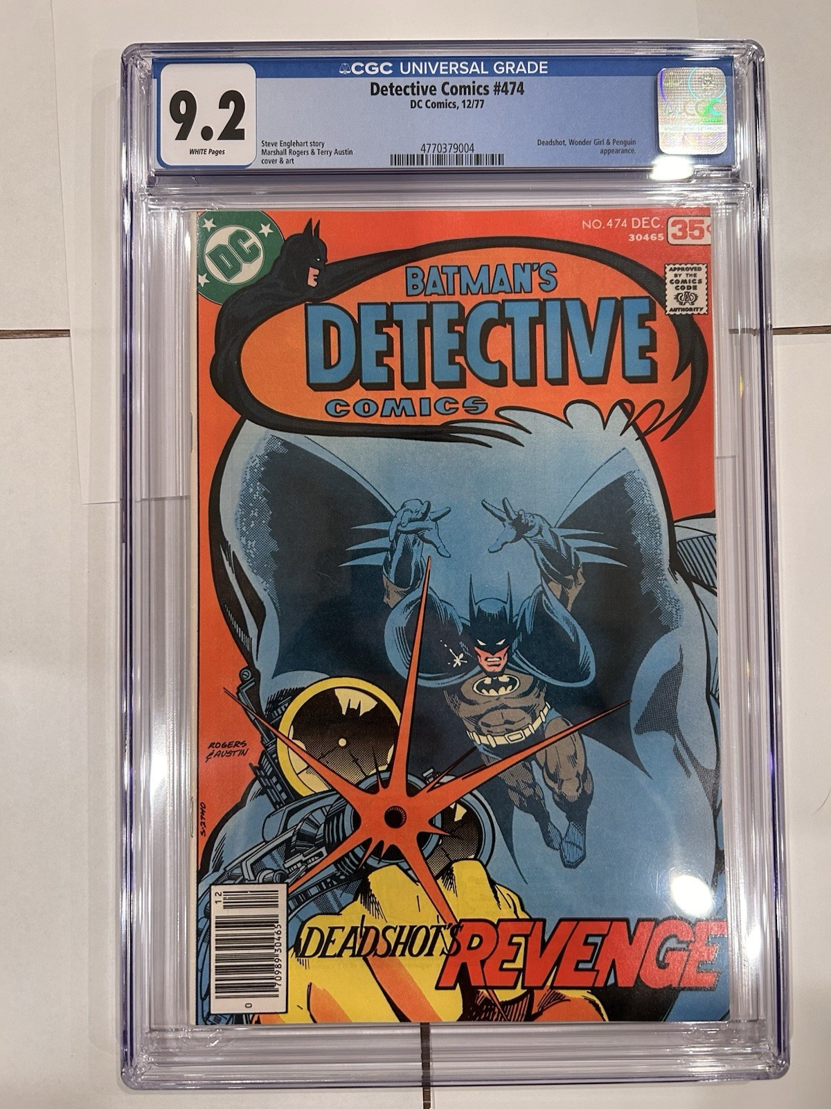 Detective Comics 474 First Deadshot Appearance CGC 9.2 White Pages Detective Comics 474 First Deadshot Appearance CGC 9.2 White Pages