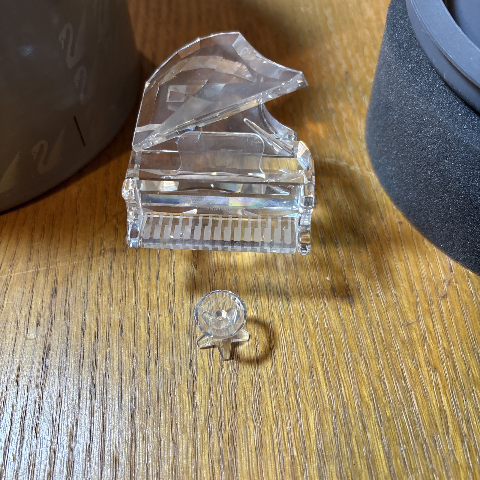 Swarovski Crystal Retired Grand Piano with Stool Figurine and Box