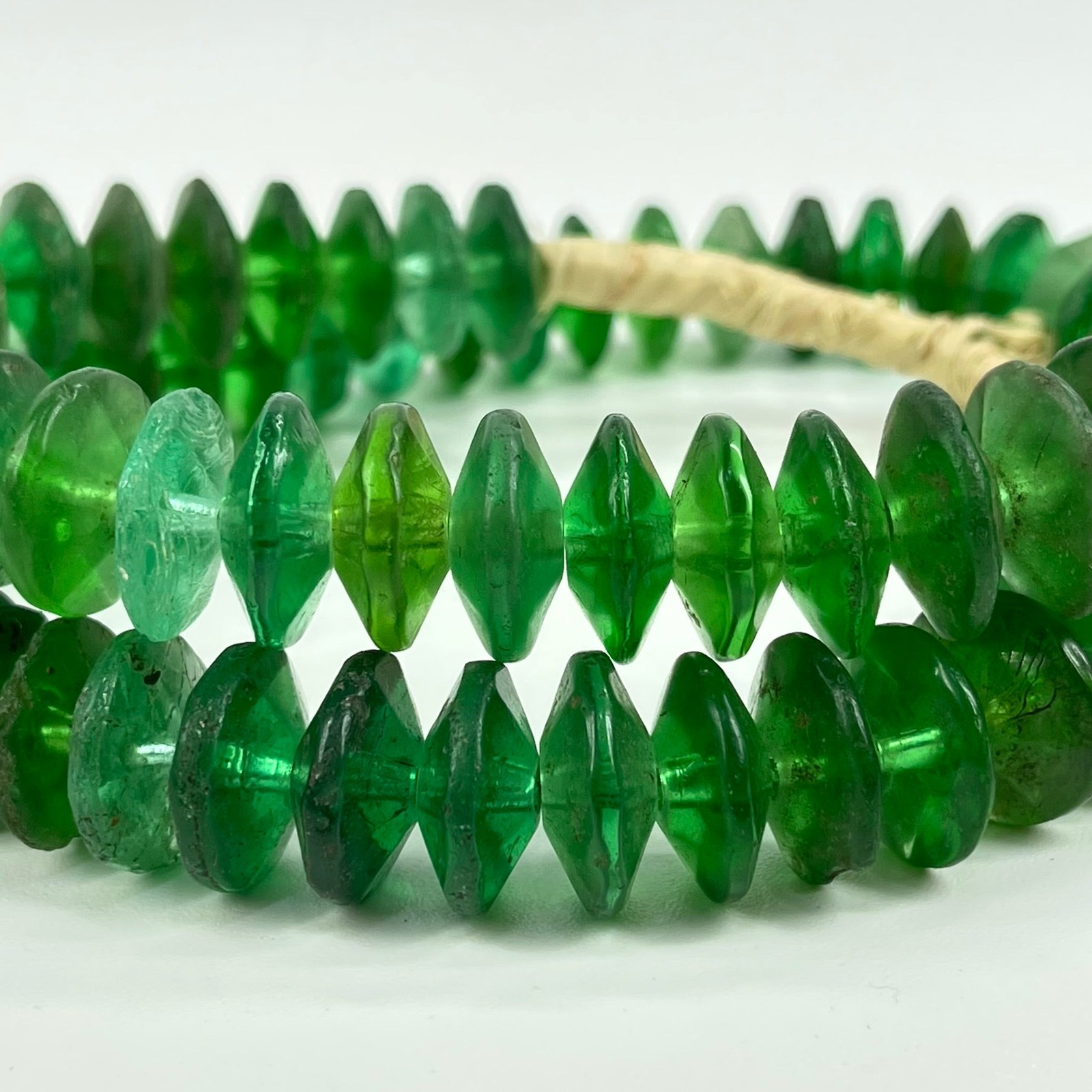 Bohemian Vaseline Green Trade Beads