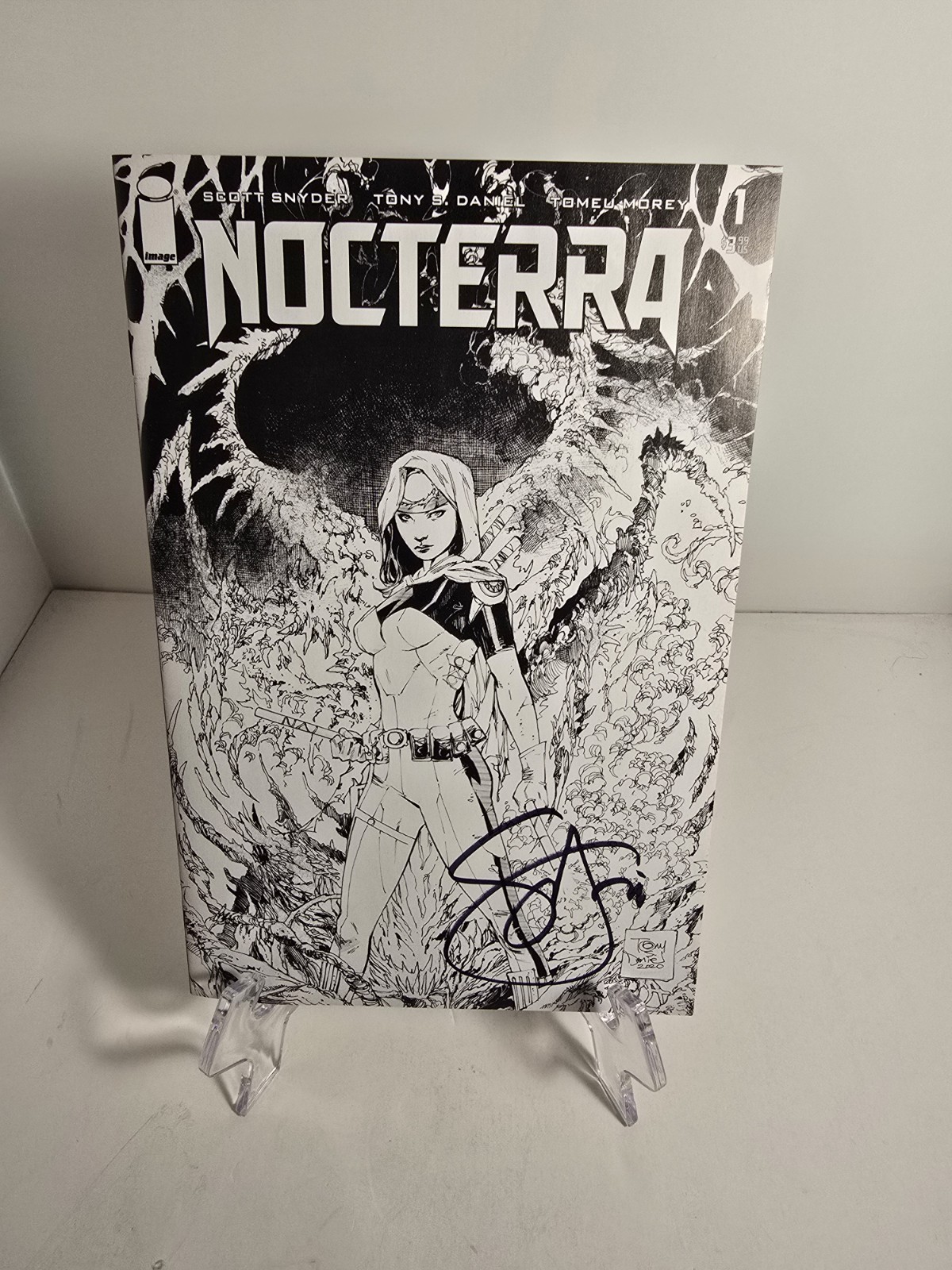Nocterra #1 Tony Daniel Signed W/coa 1:100 Black N White Sketch Variant Cover K Nocterra #1 Tony Daniel Signed W/coa 1:100 Black N White Sketch Variant Cover K