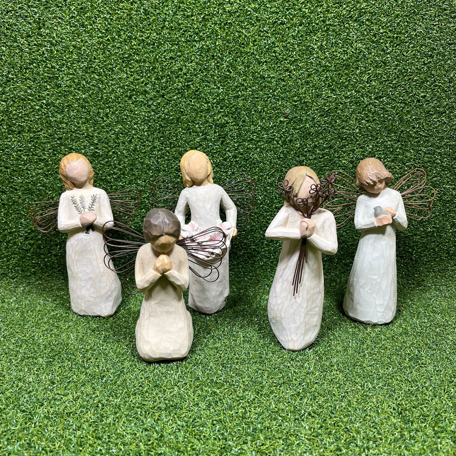Vintage 1999 DEMDACO Lot of 5 Hand Painted Resin Willow Tree Angel Vintage 1999 DEMDACO Lot of 5 Hand Painted Resin Willow Tree Angel