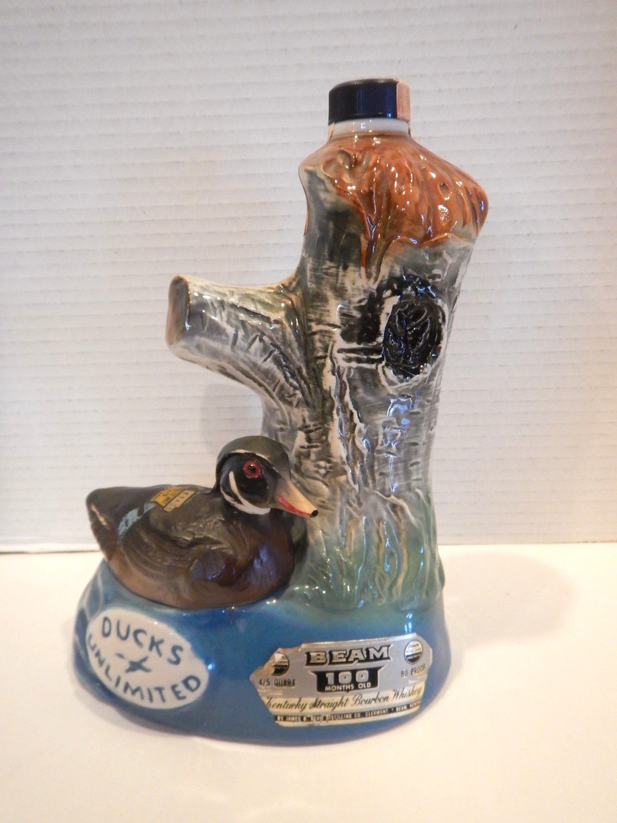 Vtg 1975 Jim Beam Ducks Unlimited Wood Duck Decanter Regal China EMPTY