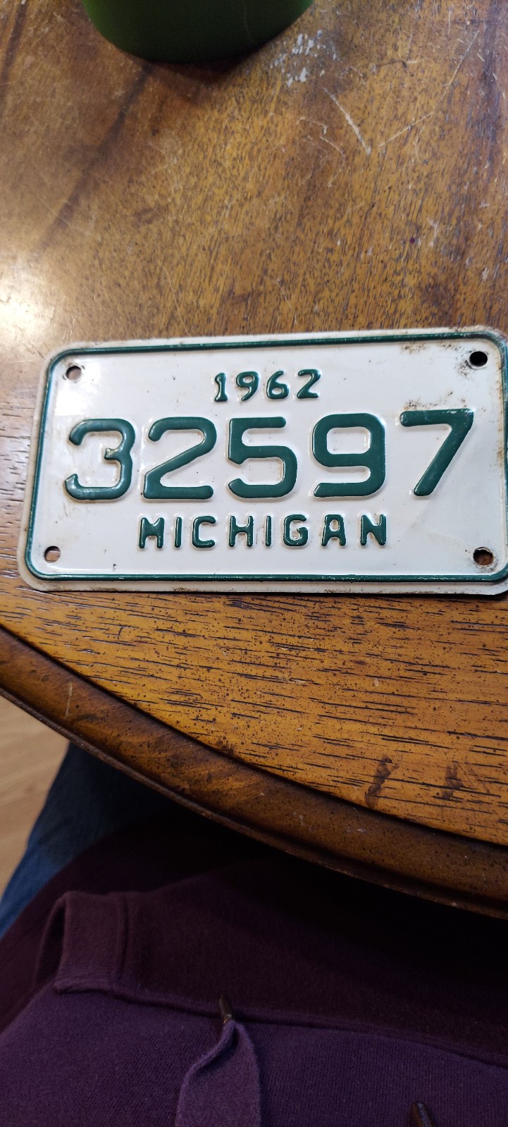 Vintage 1962 Michigan Motorcycle License Plate 32597 Vintage 1962 Michigan Motorcycle License Plate 32597