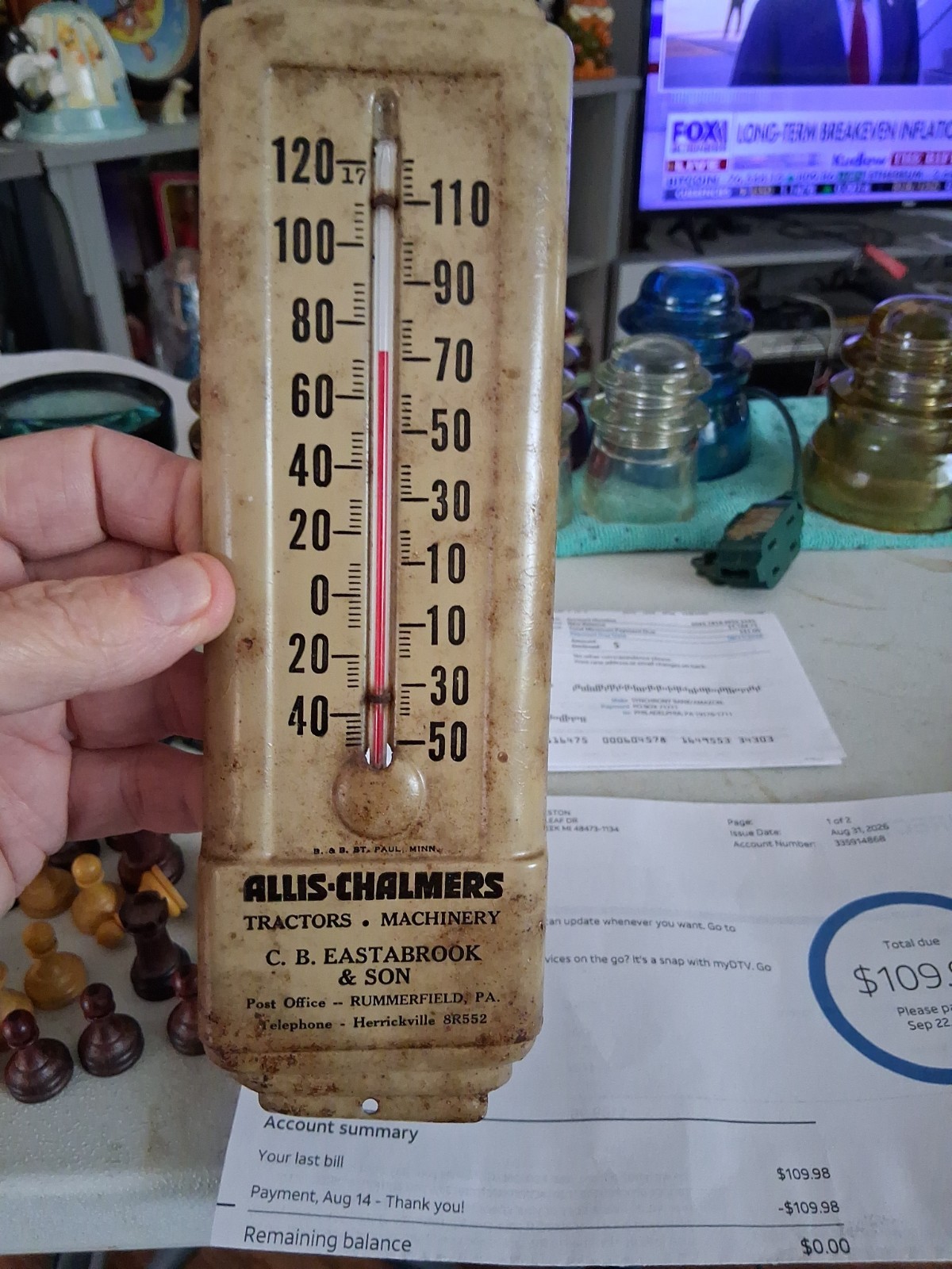 Vintage Allis Chalmers Tractors Thermometer