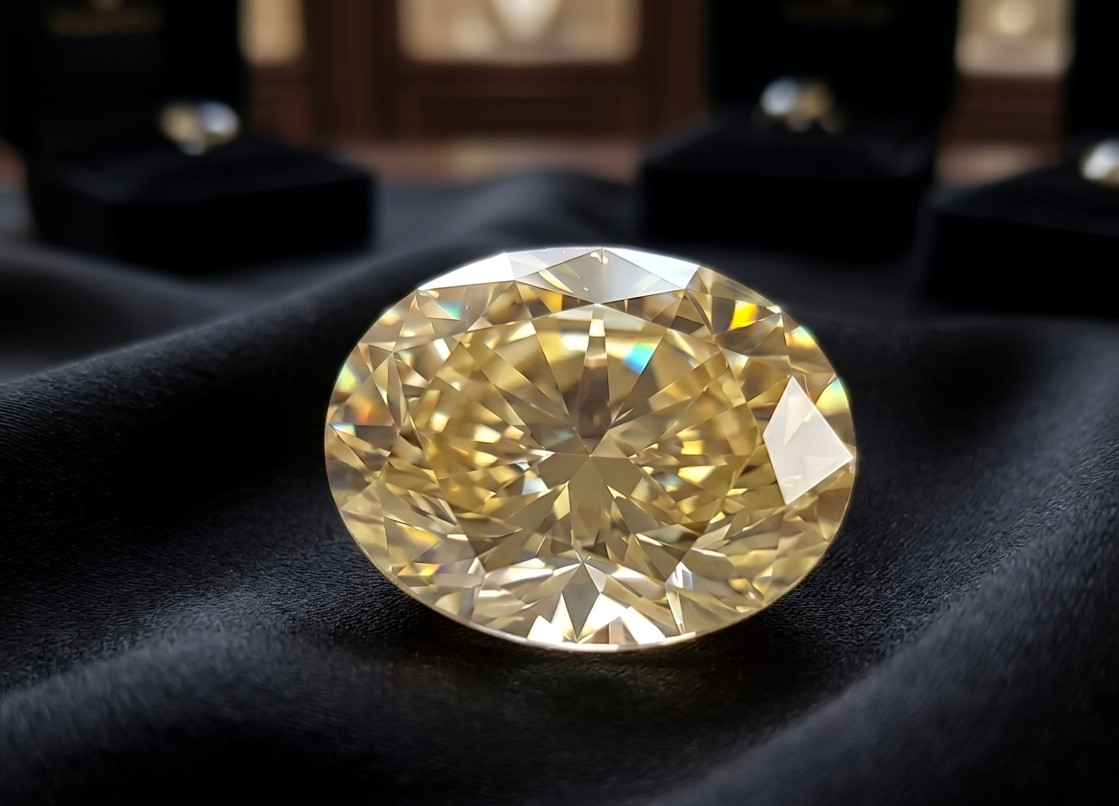 Brilliant 3 Ct Oval Yellow Lab Grown Loose Diamond VVS1 Clarity