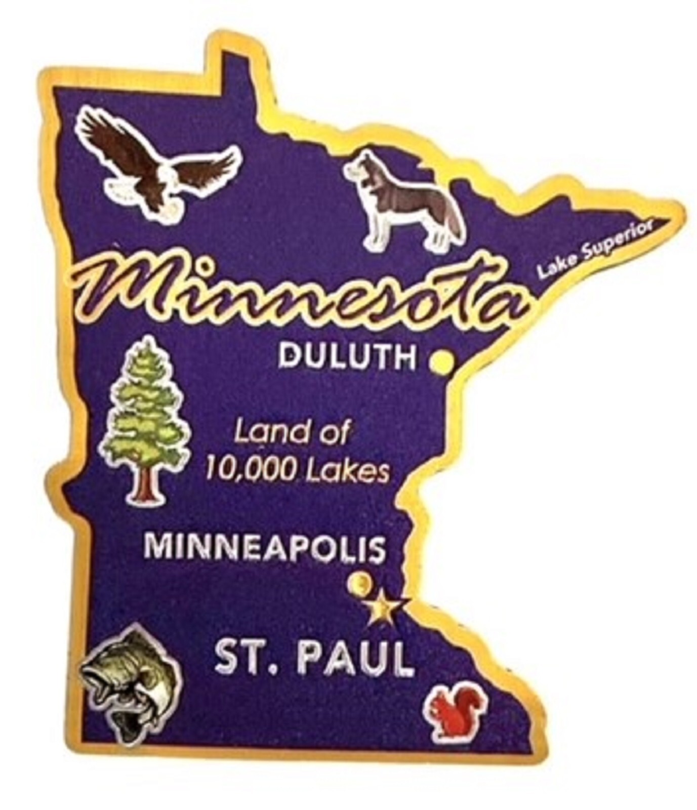 Minnesota The Land of 10,000 Lakes State Foil Fridge Magnet Minnesota The Land of 10,000 Lakes State Foil Fridge Magnet