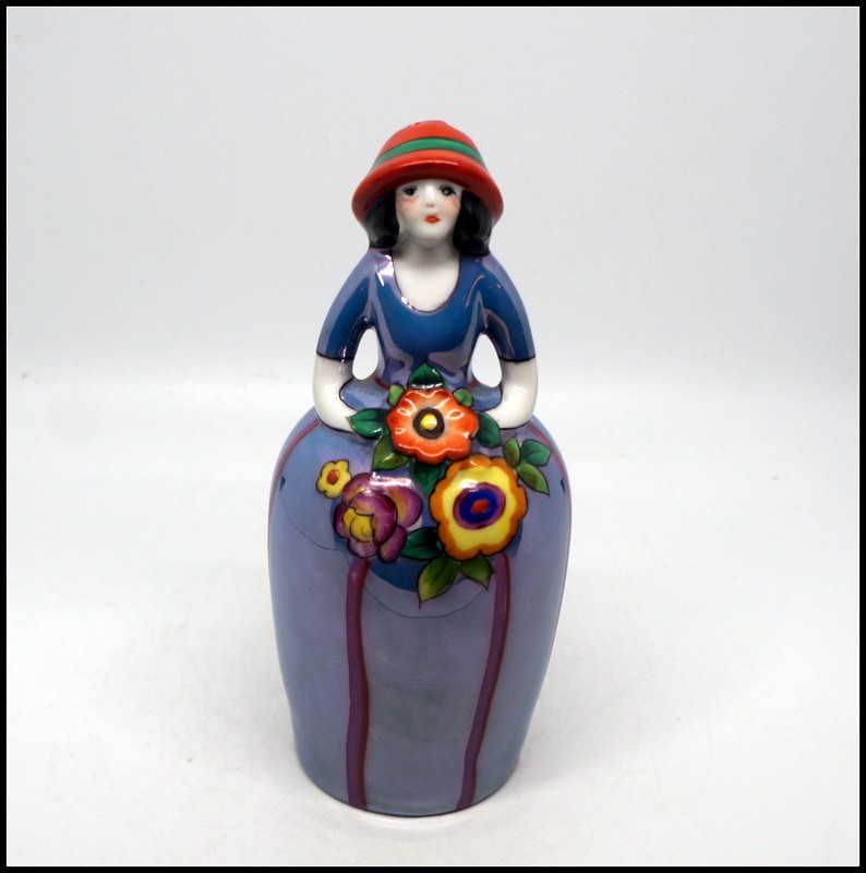 Art Deco Noritake Luster Porcelain Bridesmaid Flapper Talcum Powder Shaker 6\