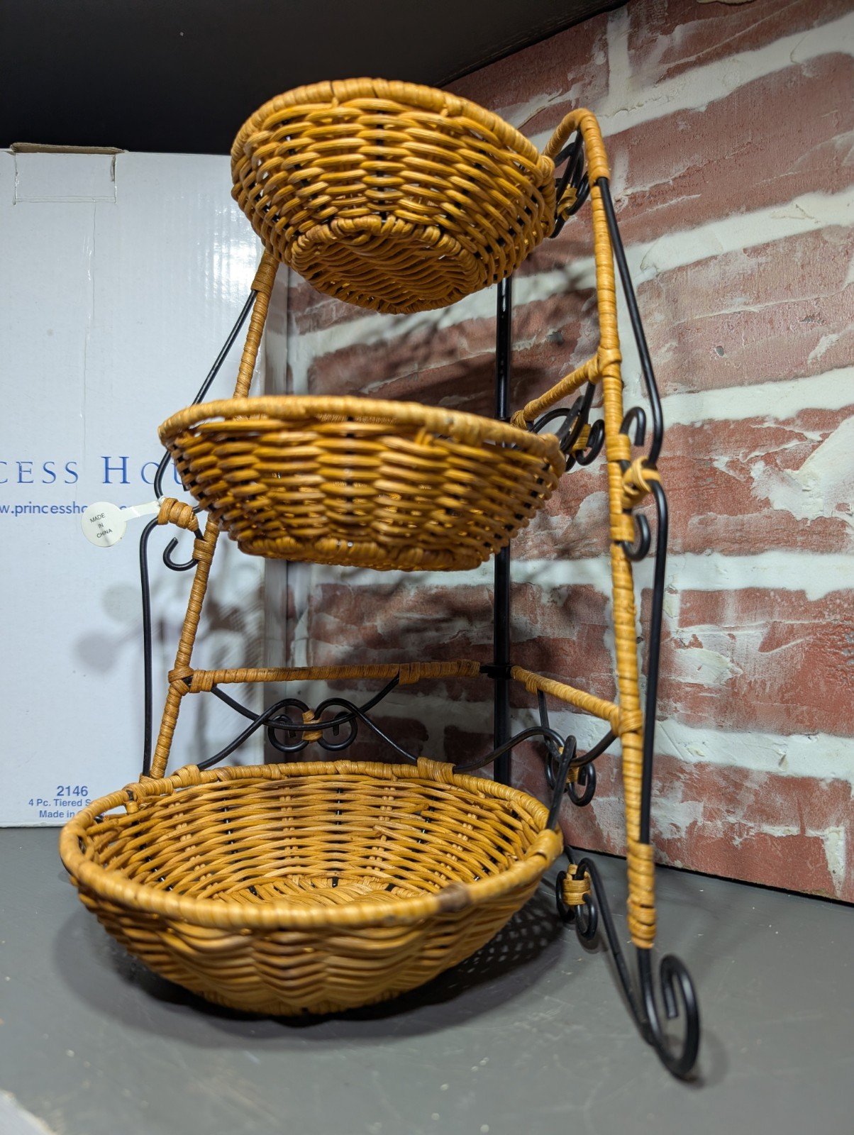 Princess House Casual Home 3 tier Basket Caddy Pavillion 2146 new with box Princess House Casual Home 3 tier Basket Caddy Pavillion 2146 new with box