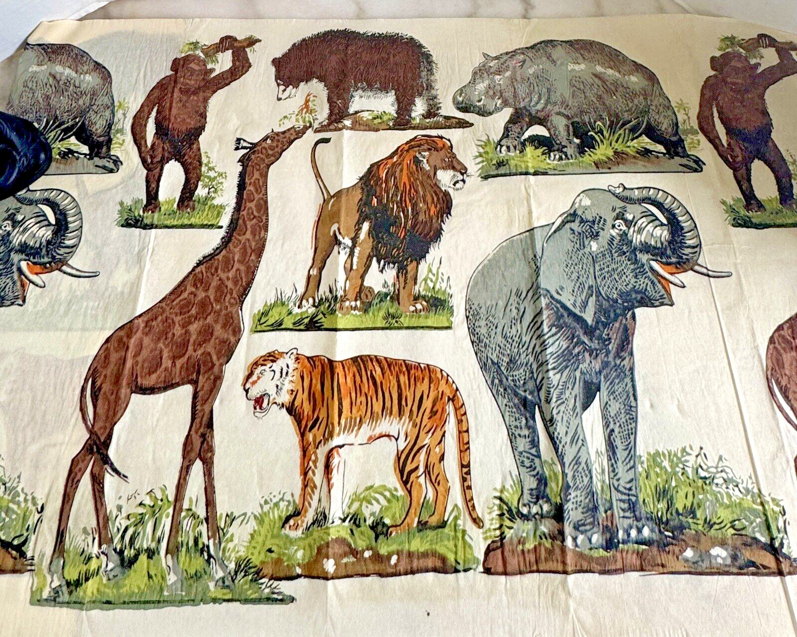 Antique Vintage DENNISON'S Crepe Paper WILD ANIMALS NOS WOW