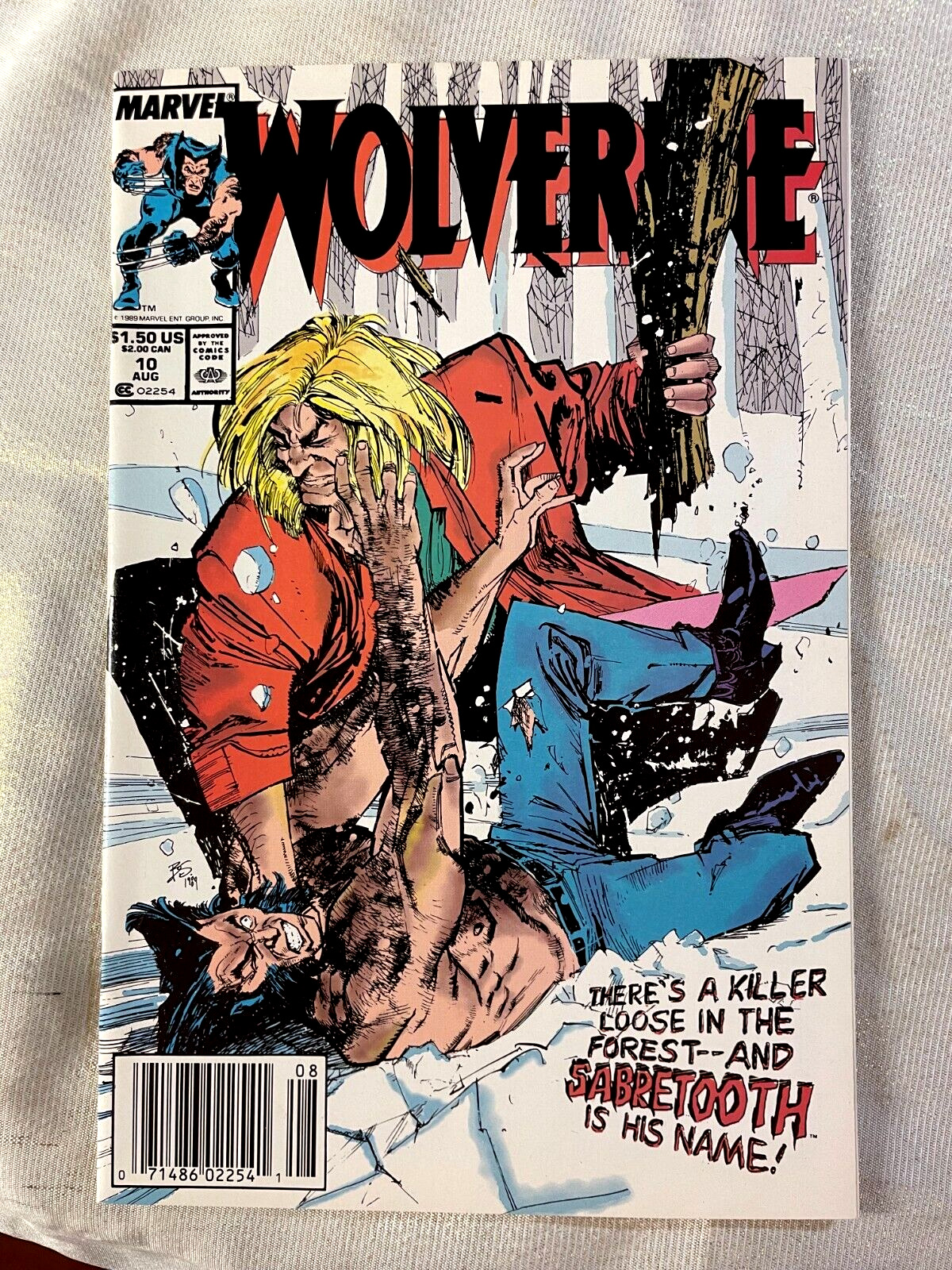 WOLVERINE #10  1st Sabretooth Fight / 1989 VF/NM - 1st Silver Fox / White pages