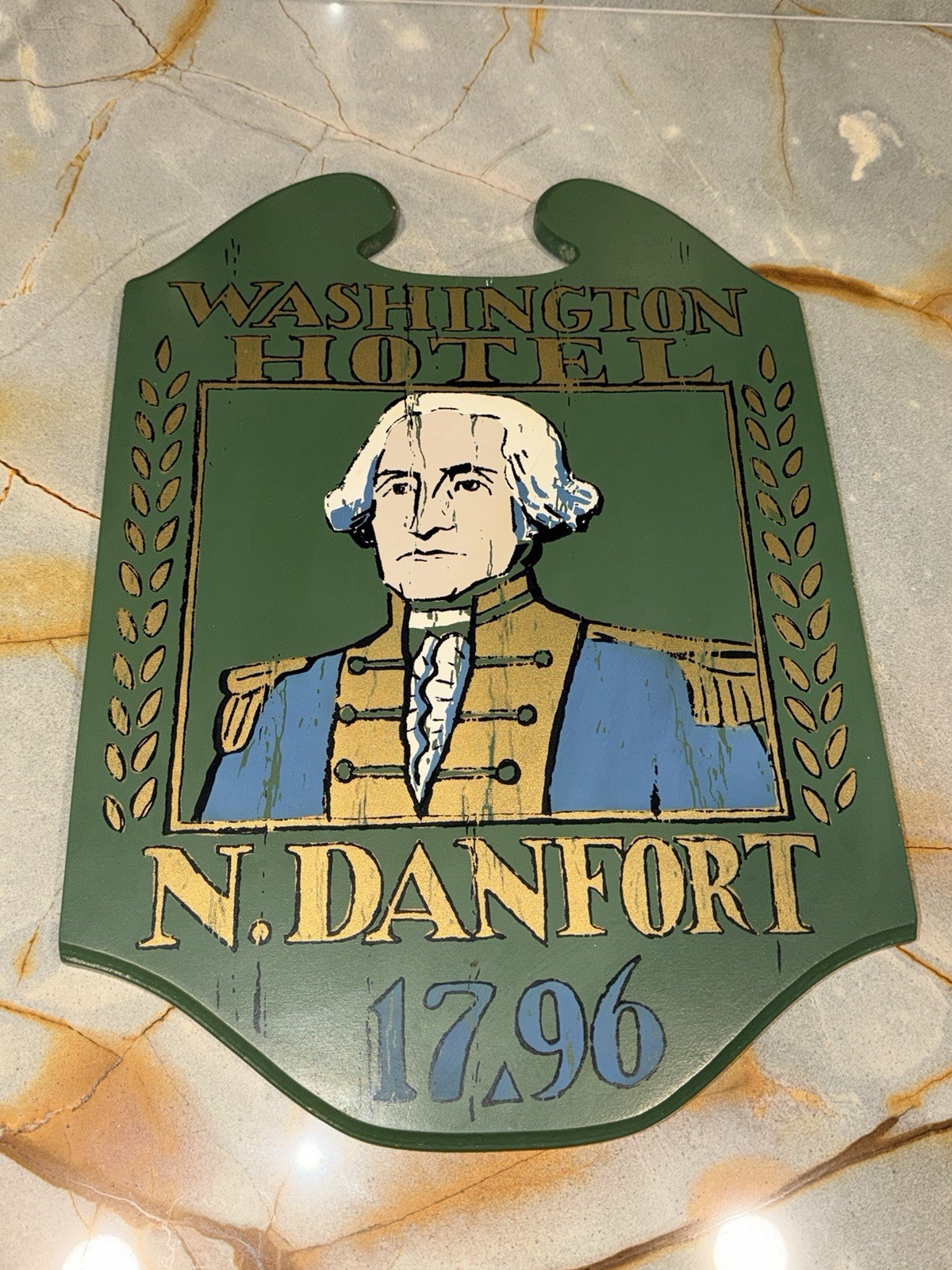 Rare Maskerteers 1965 George Washington Hotel N. Danfort Esg. 1796 Vintage Sign
