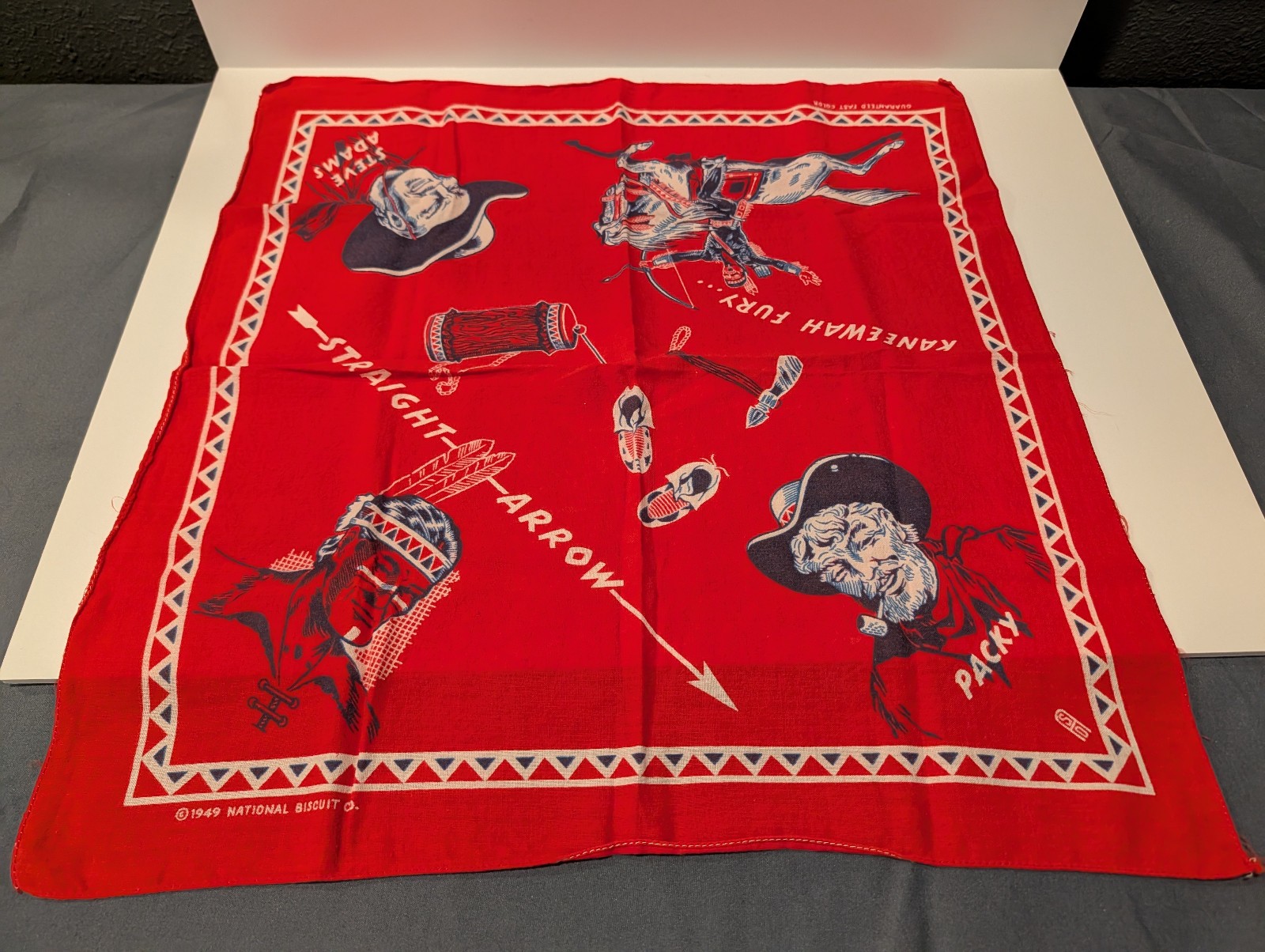 Vintage 1949 Straight Arrow Bandana Premium - National Biscuit Co. Handkerchief Vintage 1949 Straight Arrow Bandana Premium - National Biscuit Co. Handkerchief