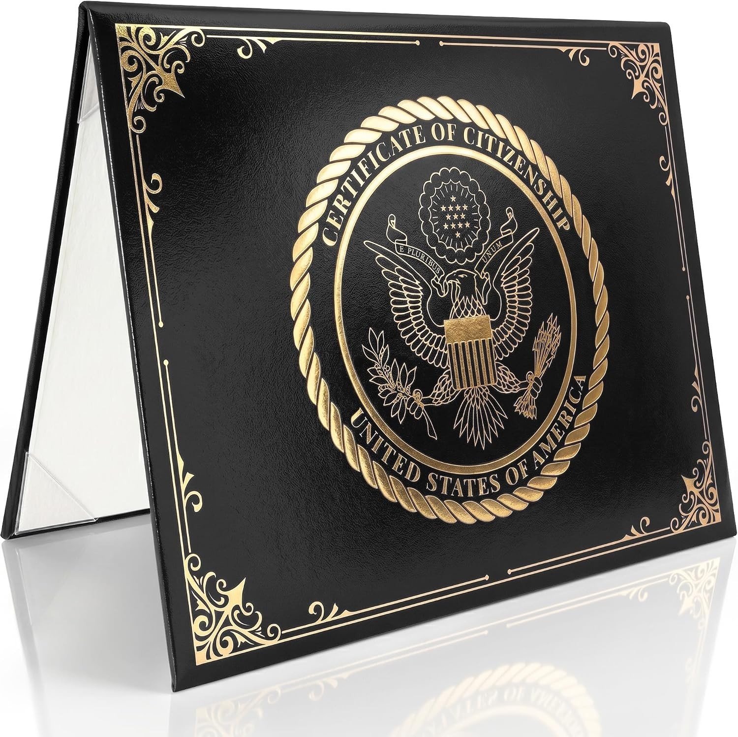 US Citizenship Certificate Holder Black - Faux Leather Certificate Protector US Citizenship Certificate Holder Black - Faux Leather Certificate Protector