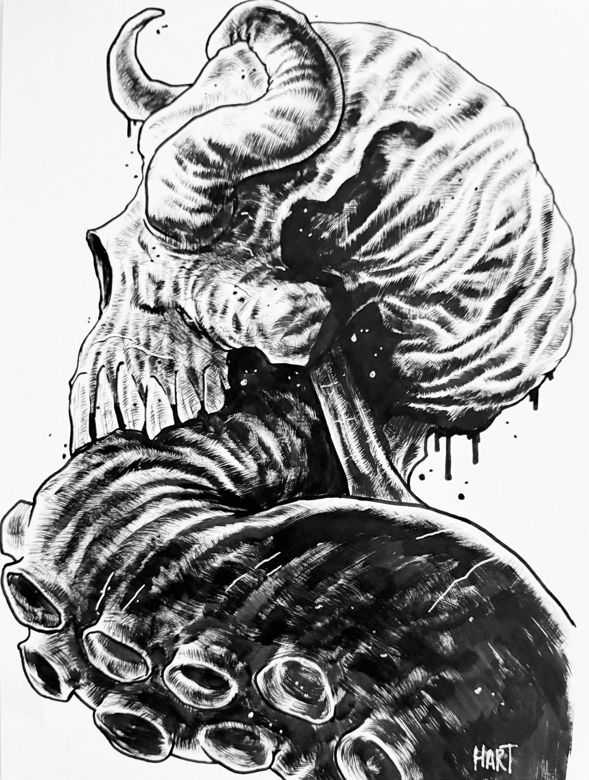 Cosmic Horror Grotesqueries - 9x12 Original Art by Trav Hart COA - Commission 6 Cosmic Horror Grotesqueries - 9x12 Original Art by Trav Hart COA - Commission 6