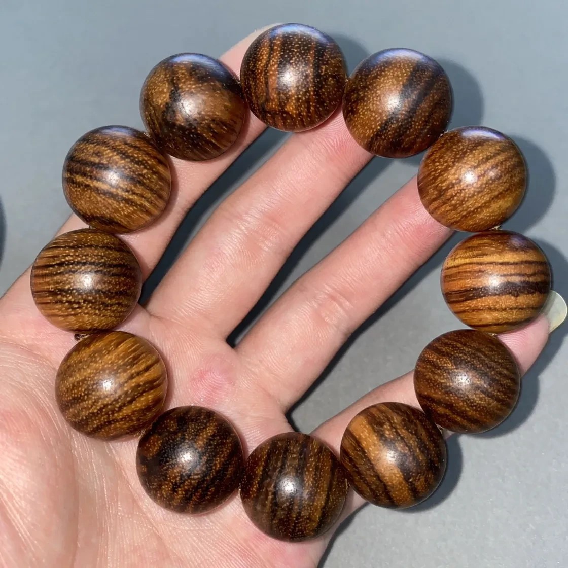 20mm*12  Natural Grade A Wood Tiger Skin Pattern Bracelet Men Gift Lucky Jewelry