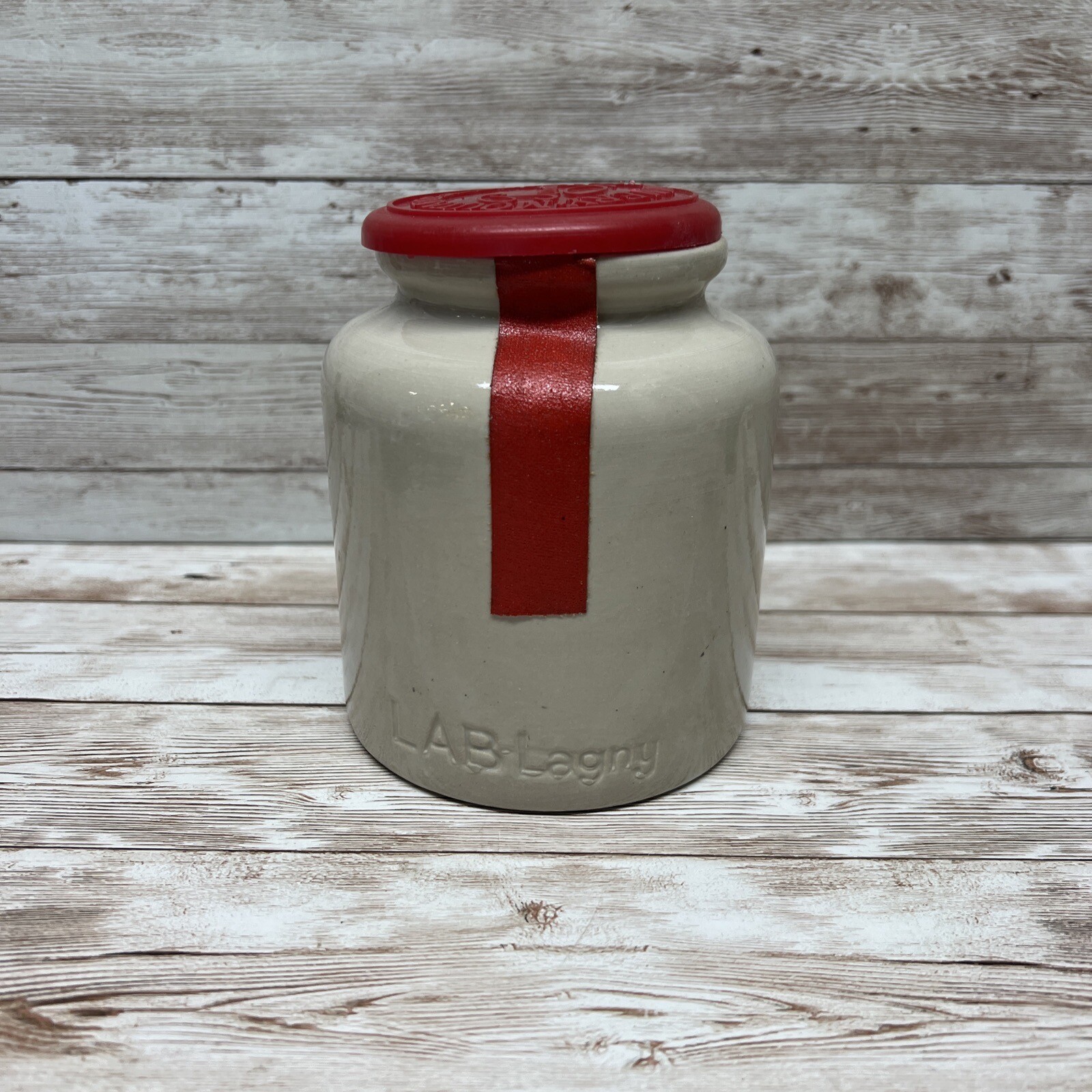 Vintage Antique Ironstone Empty Stone Ground Mustard Pot Reusable Lab Lagny Vintage Antique Ironstone Empty Stone Ground Mustard Pot Reusable Lab Lagny