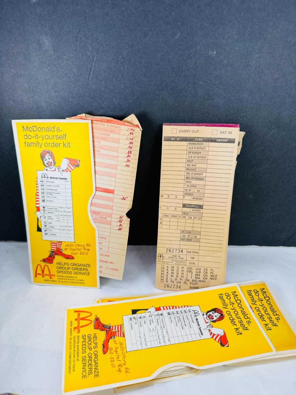 McDonald\'s Do It Yourself Family Order Kits 1970\'s full pad order forms envelop McDonald\'s Do It Yourself Family Order Kits 1970\'s full pad order forms envelop