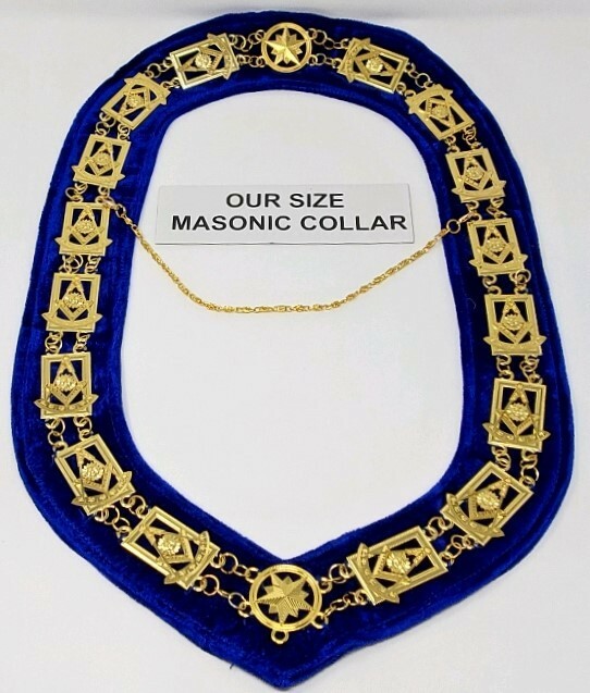 MASONIC REGALIA PAST MASTER GOLD BLUE HOUSE LODGE LARGE COLLAR 